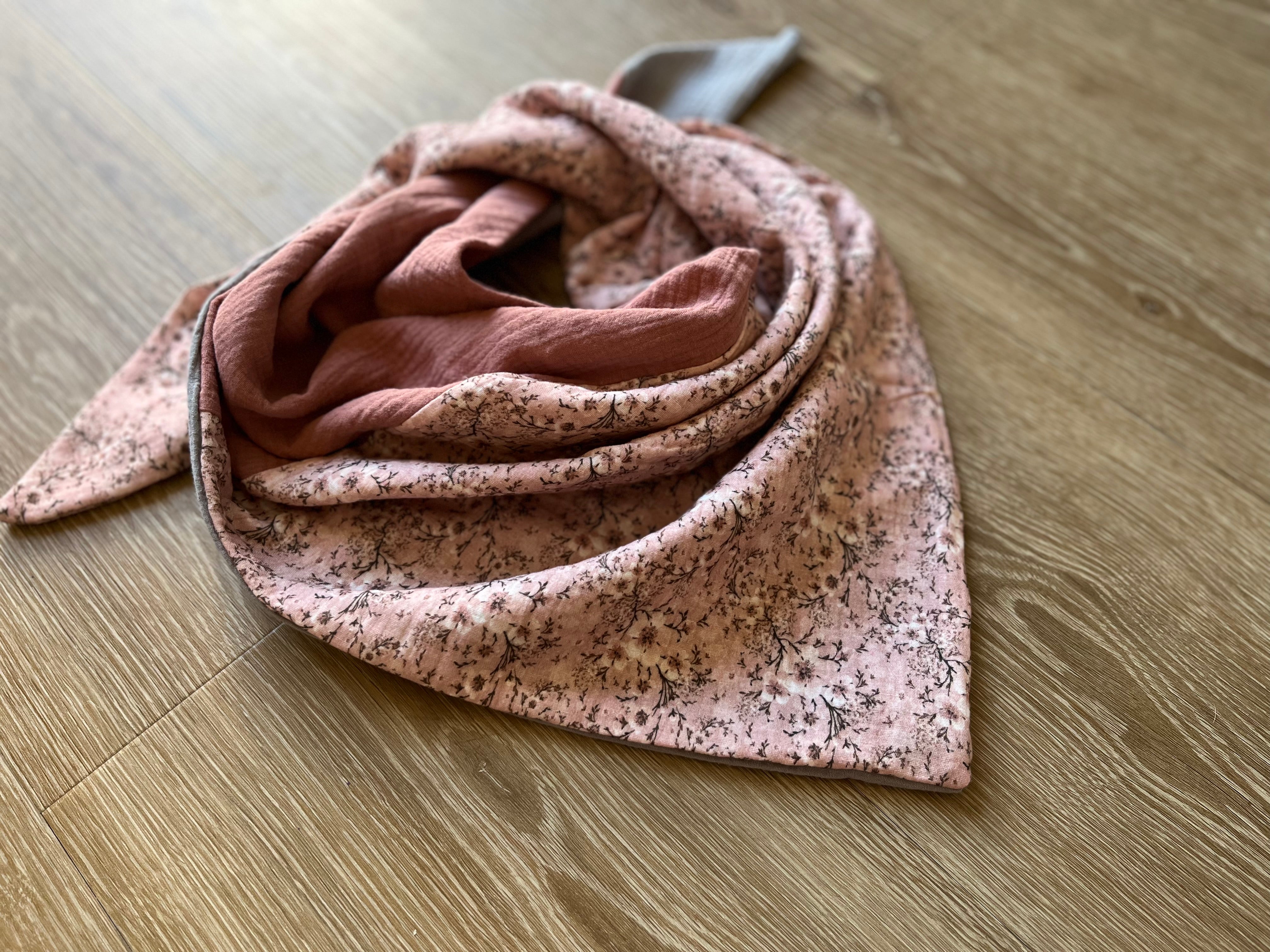 SIGNATUR Musselin Halstuch- rosa Blüte