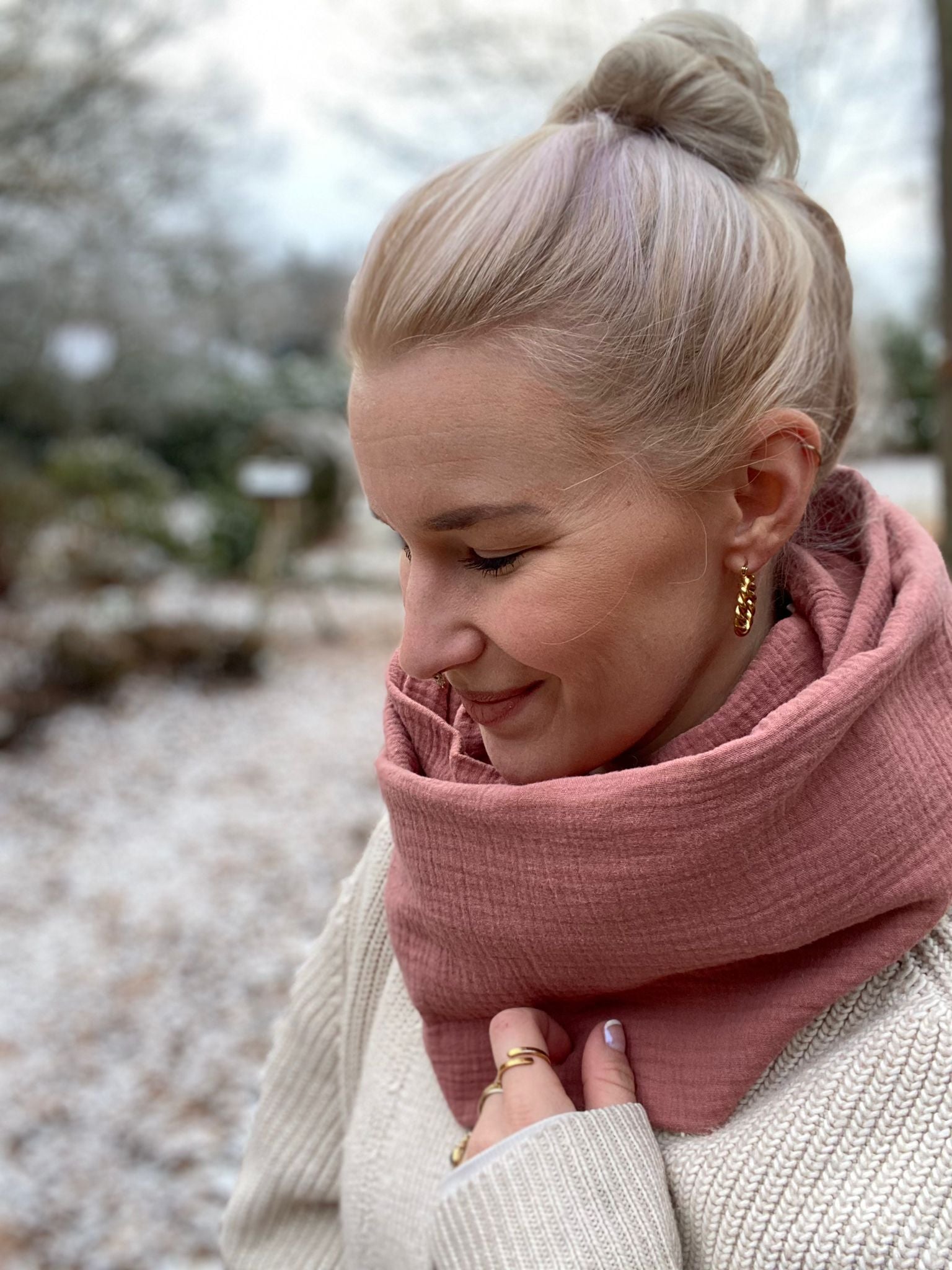 Musselin Wickelloop, weich - warm & handgefertigt