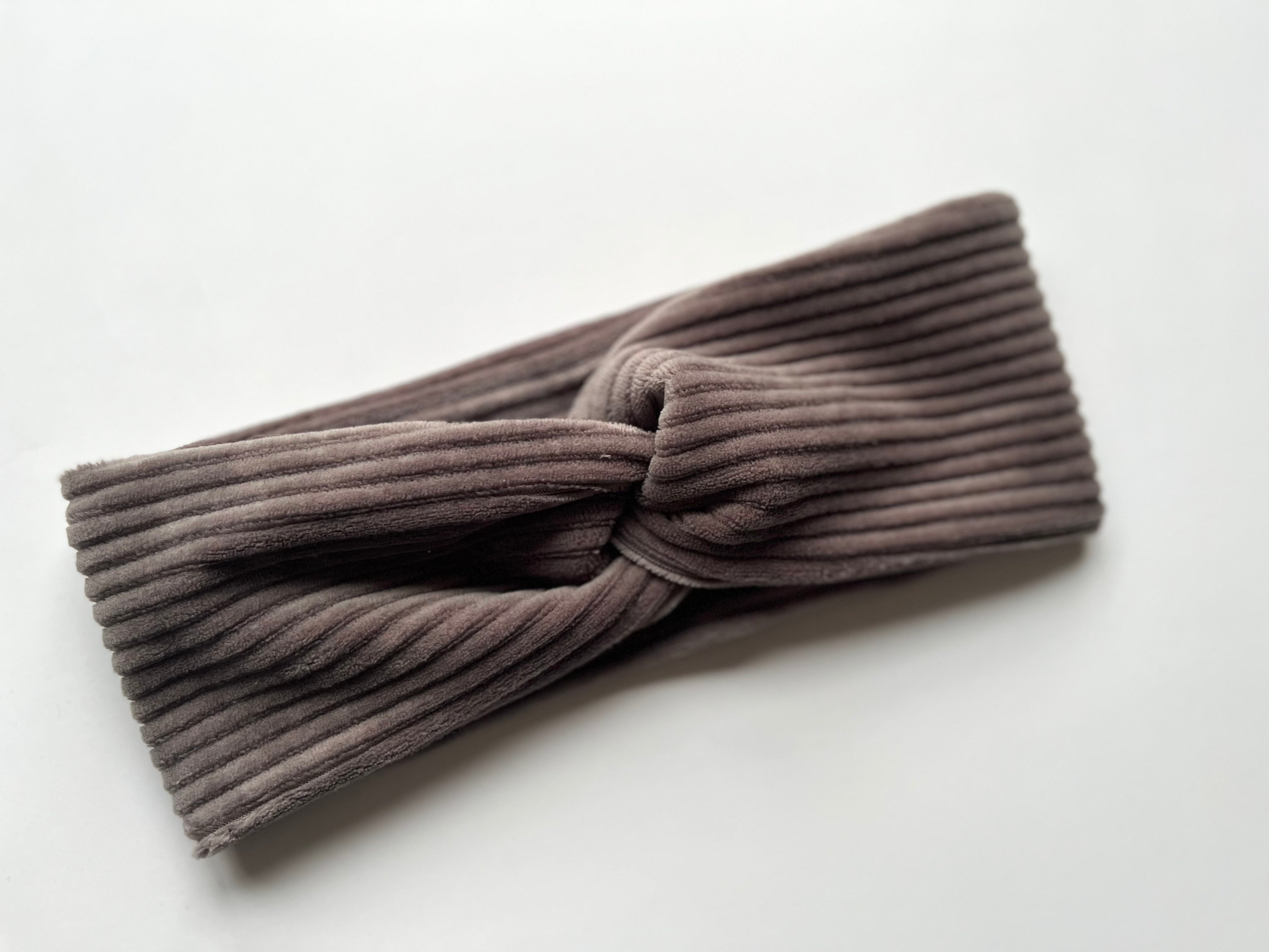 Cord Haarband grau