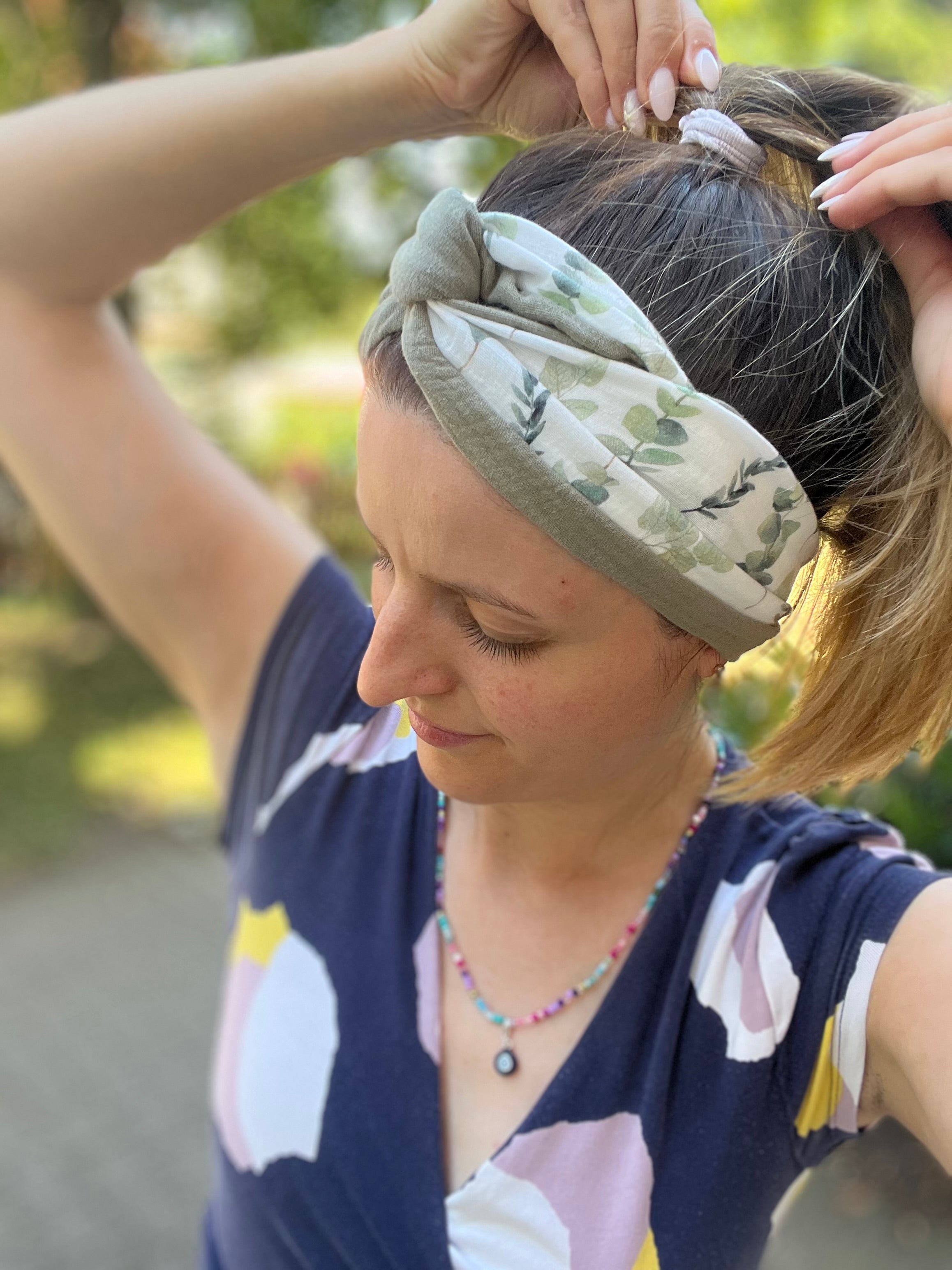 2-farbig breites Drahthaarband aus Musselin