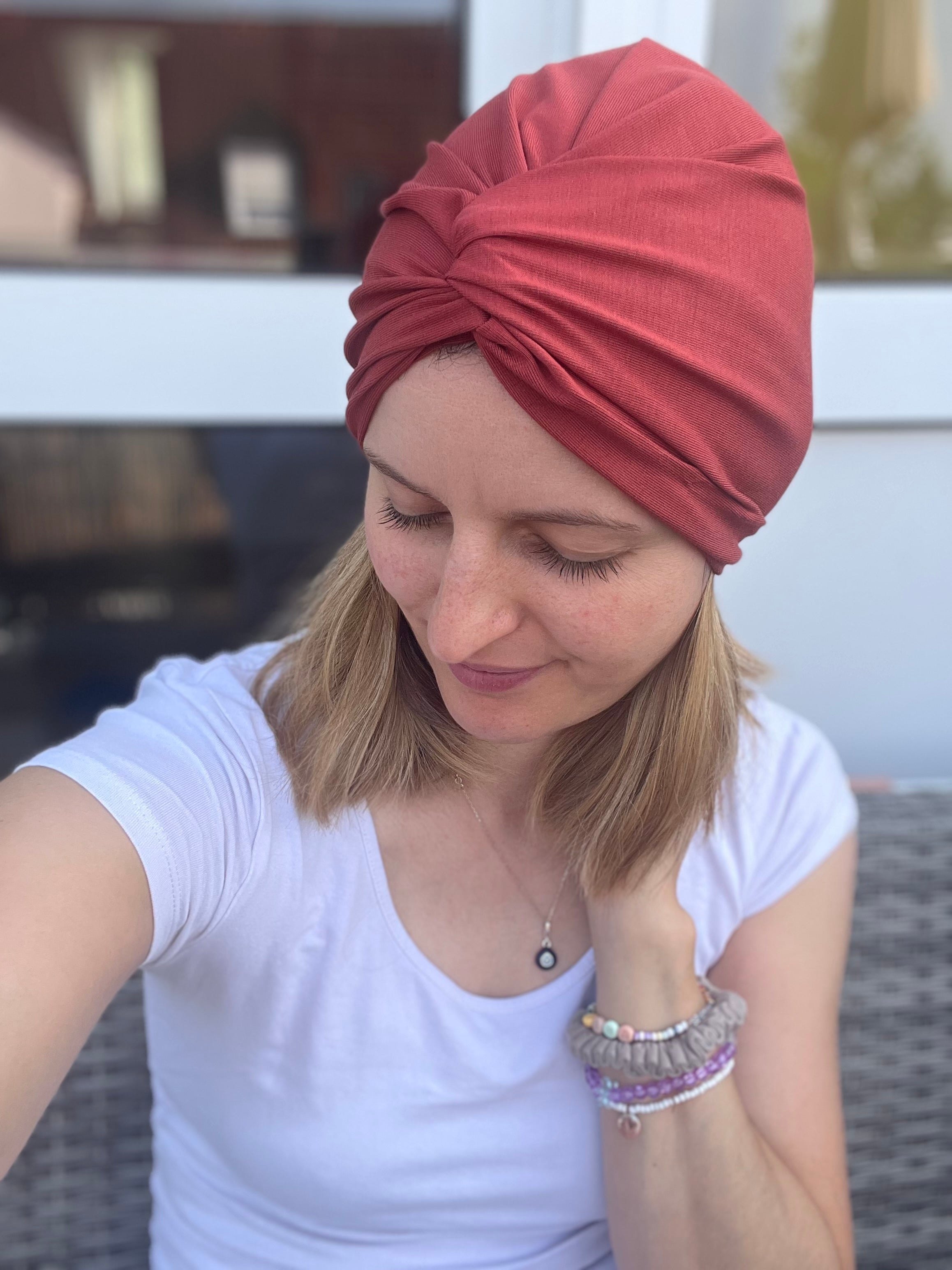 Bambus Knoten Mütze – angenehm & vielseitig, Chemo geeignet