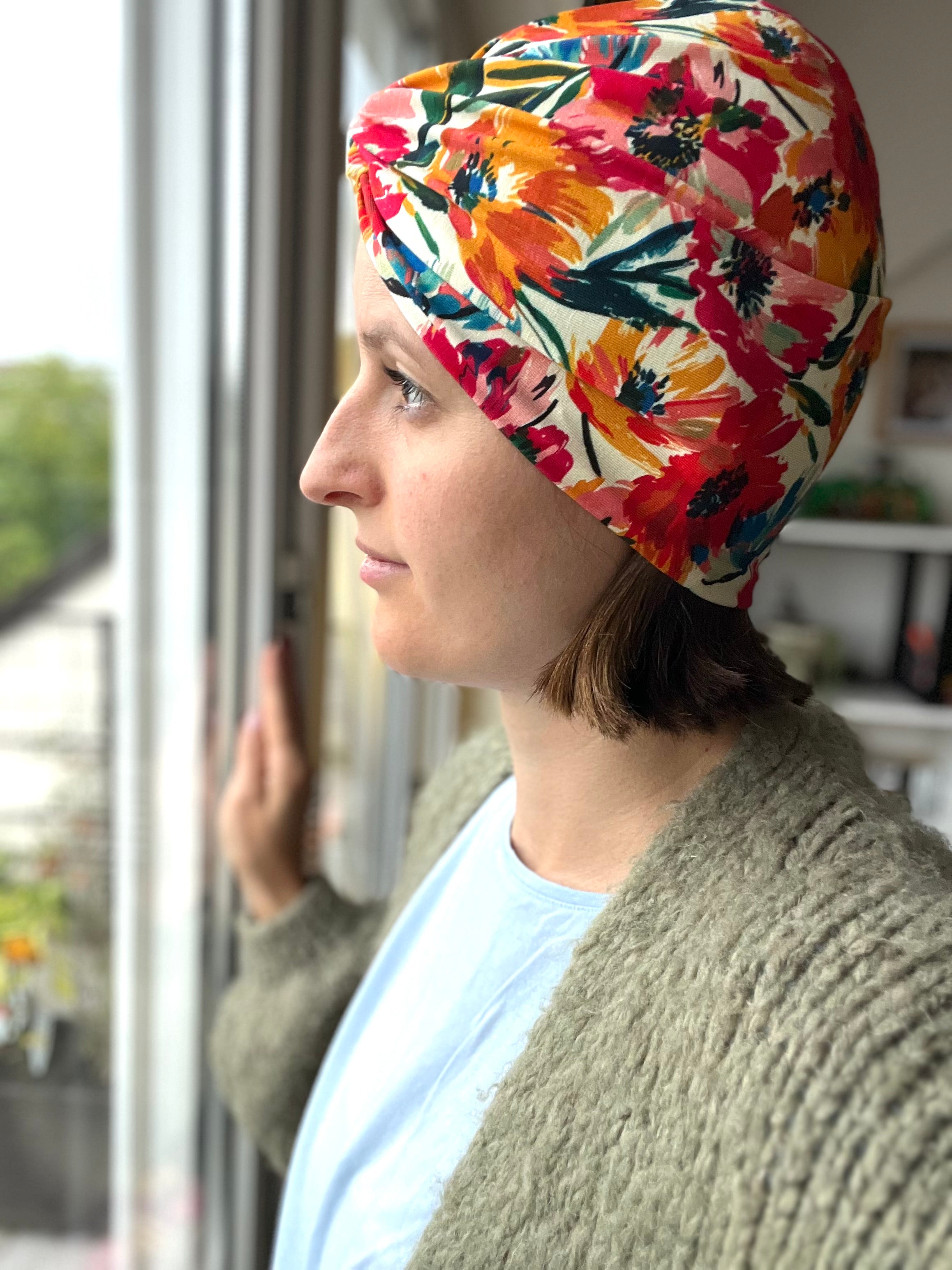 Bambus Knoten Mütze – angenehm & vielseitig, Chemo geeignet