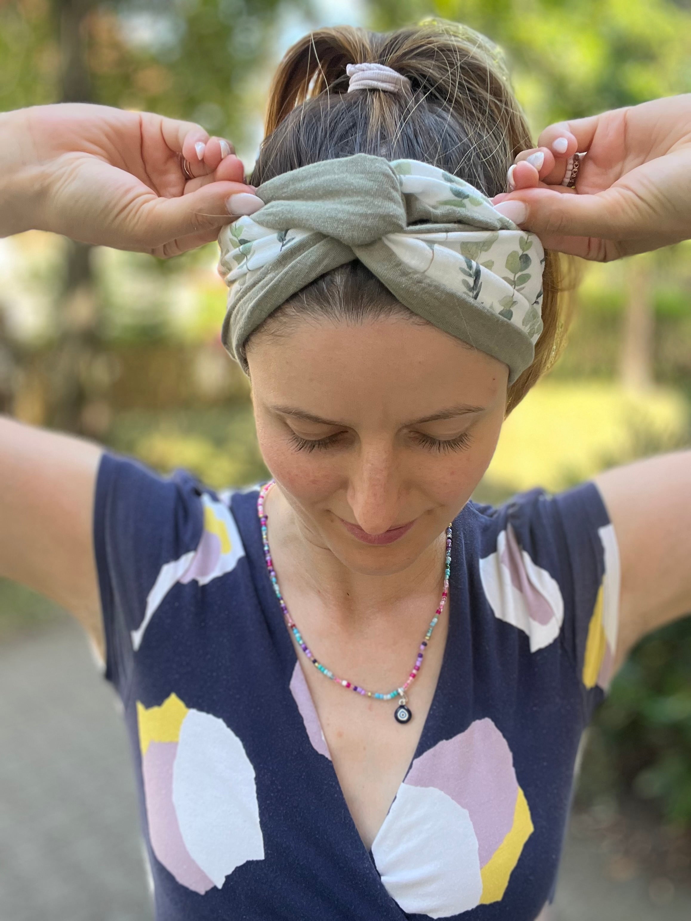 2-farbig breites Drahthaarband aus Musselin