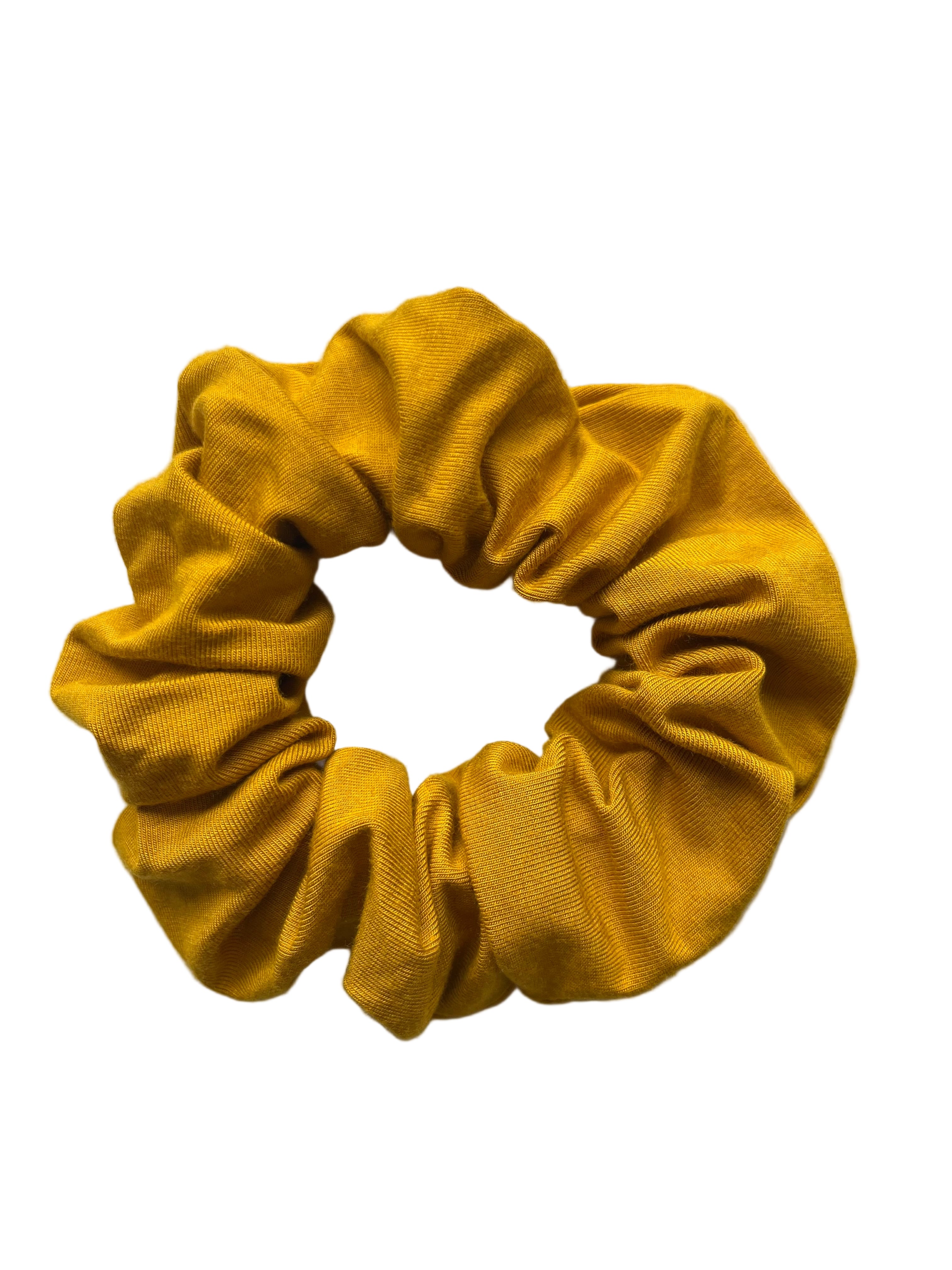 Bambus Scrunchie Kurkuma – handgefertigt, 96% Bambus, 4% Elasthan – weich, elastisch & haarfreundlich
