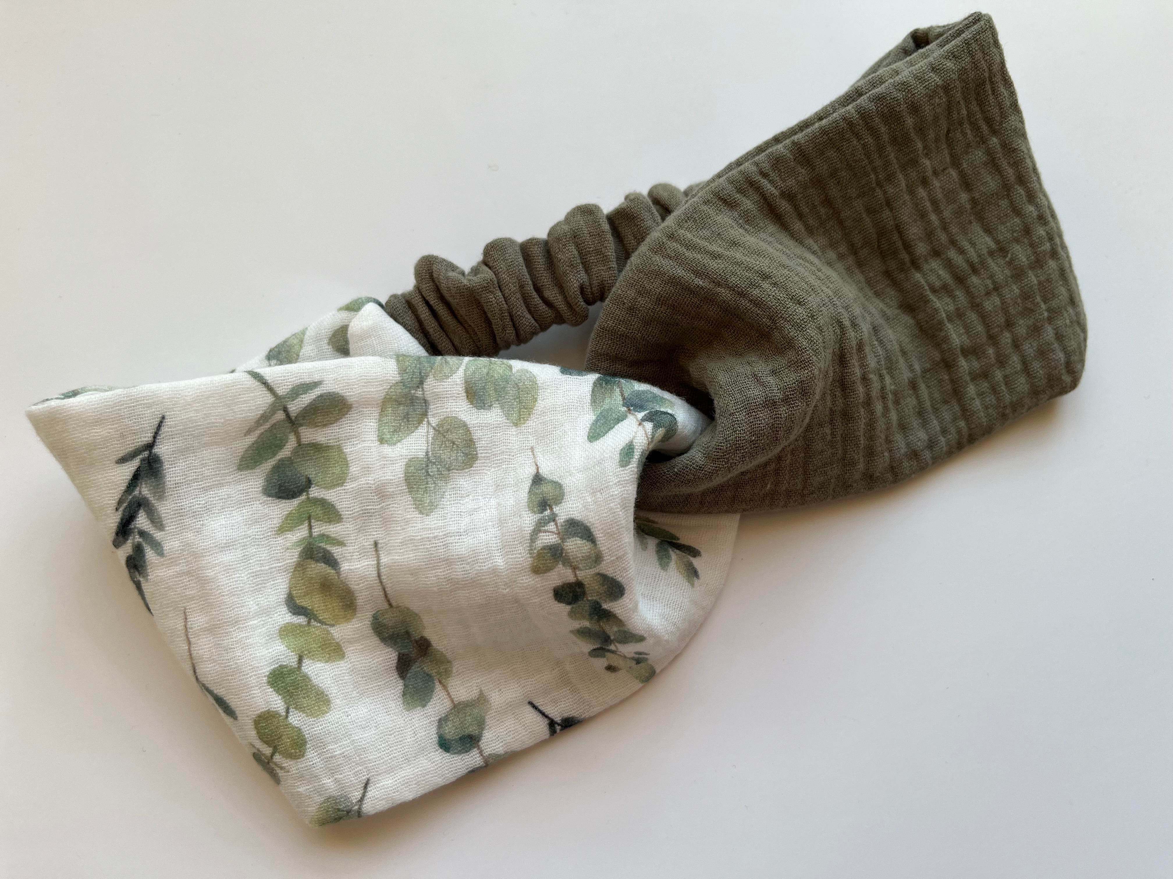 2‑farbiges Musselin Haarband – handgemacht, dehnbar & vielseitig