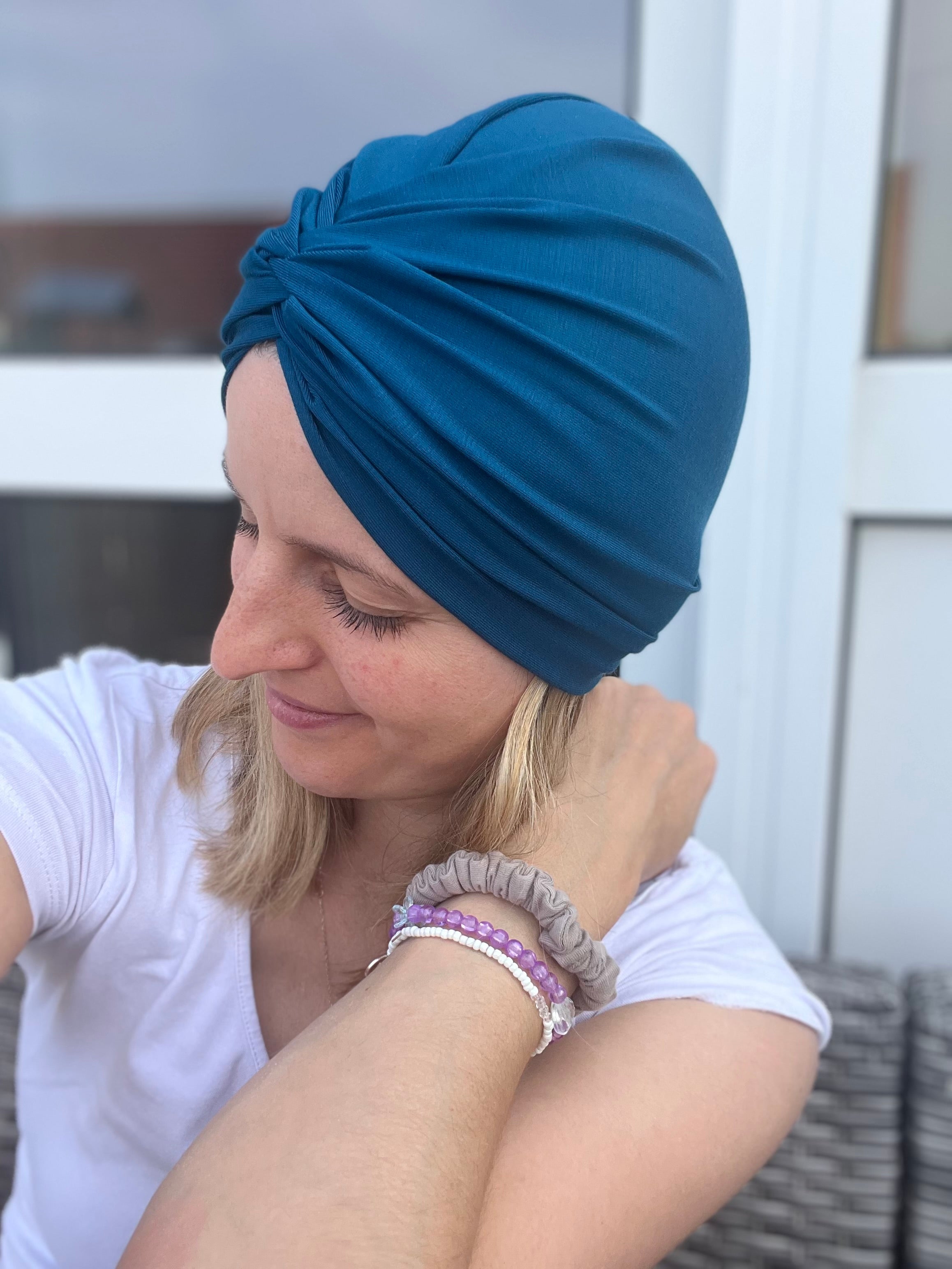 Bambus Twist-Turban-Mütze – weich & flexibel, Chemo geeignet
