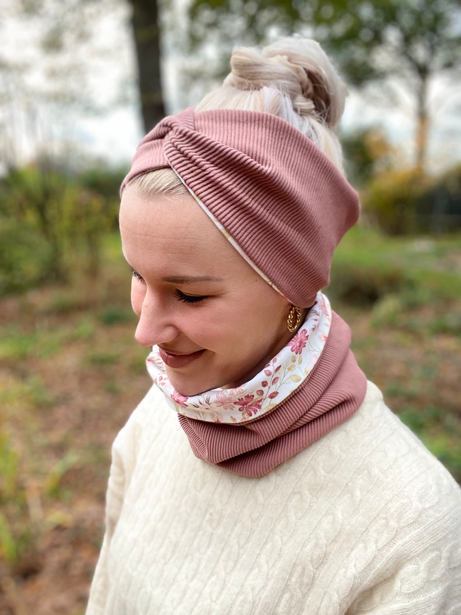 Signatur Set Stirnband & Loop – gefüttert & komfortabel