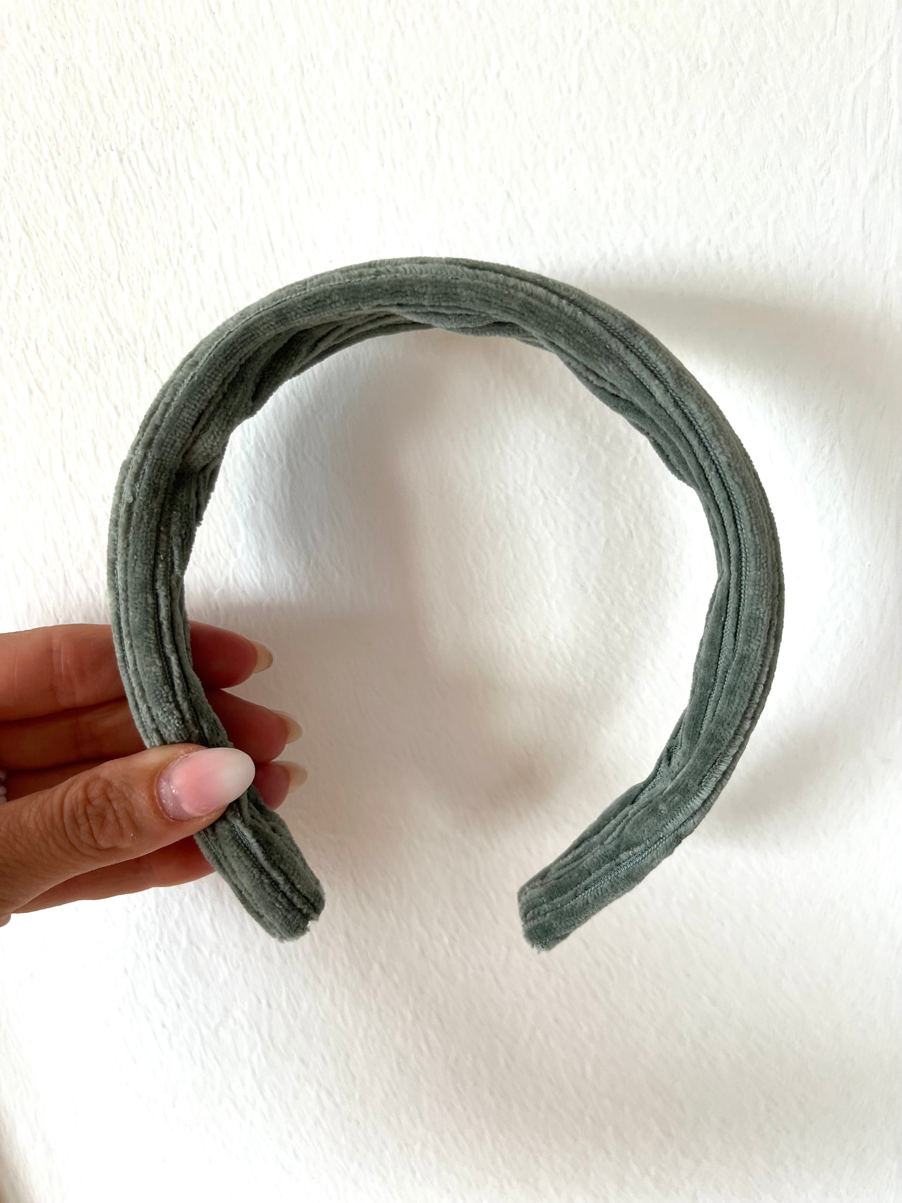 Cord Haarreifen Khaki gerade