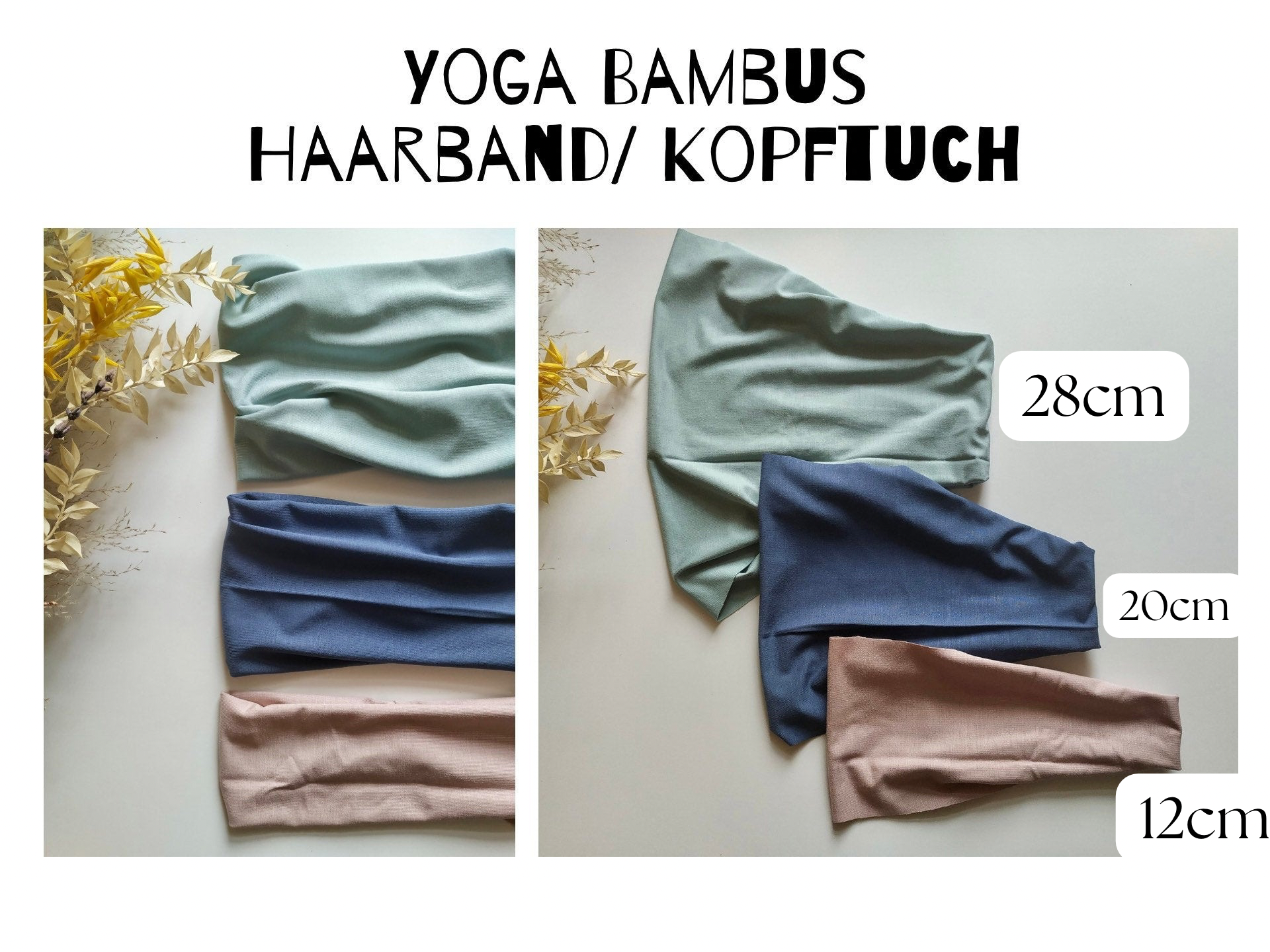 Bambus Yoga Haarband in 3 Breiten