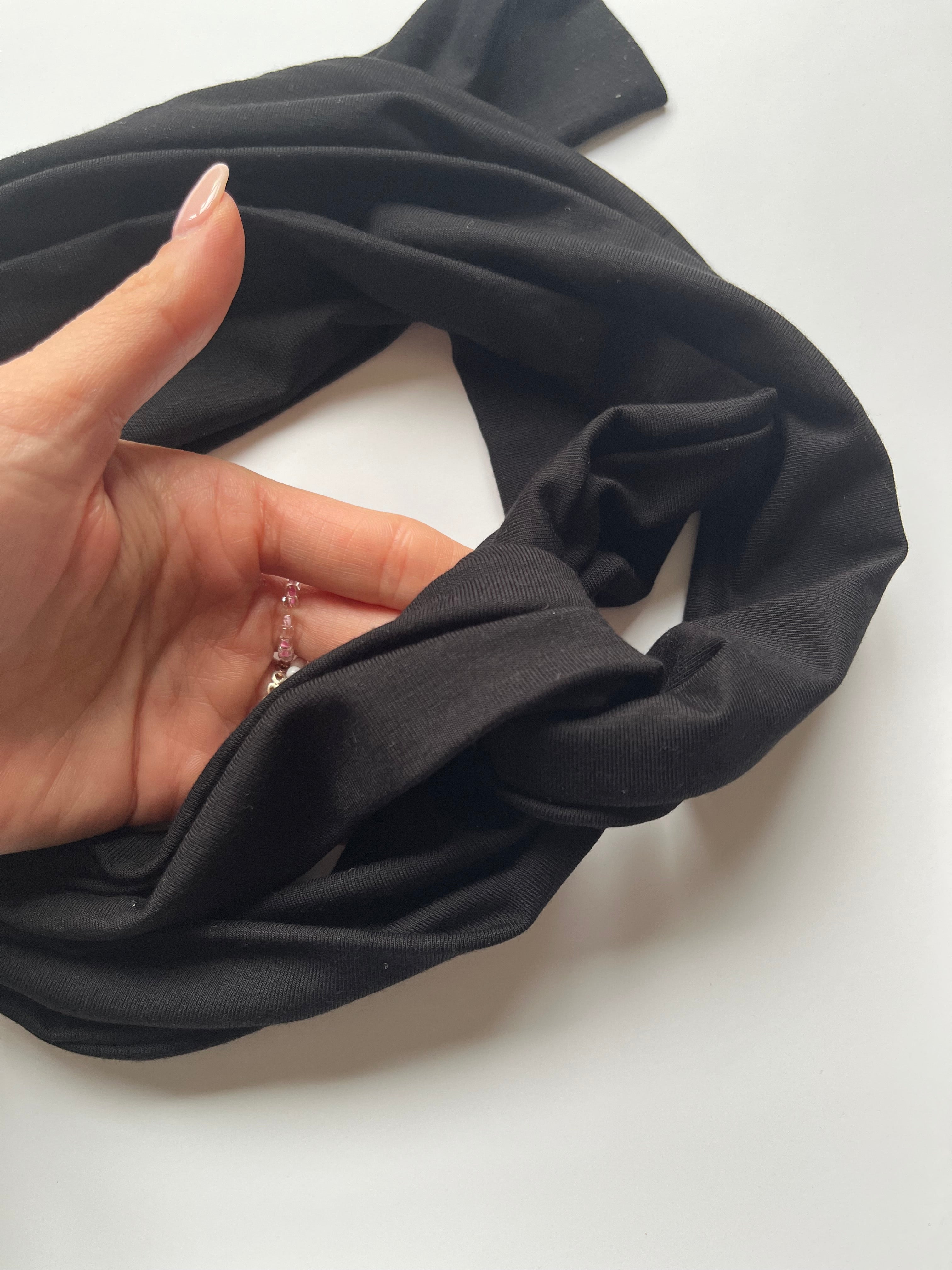 Bambus Binde Haarband Schwarz – bequem & flexibel