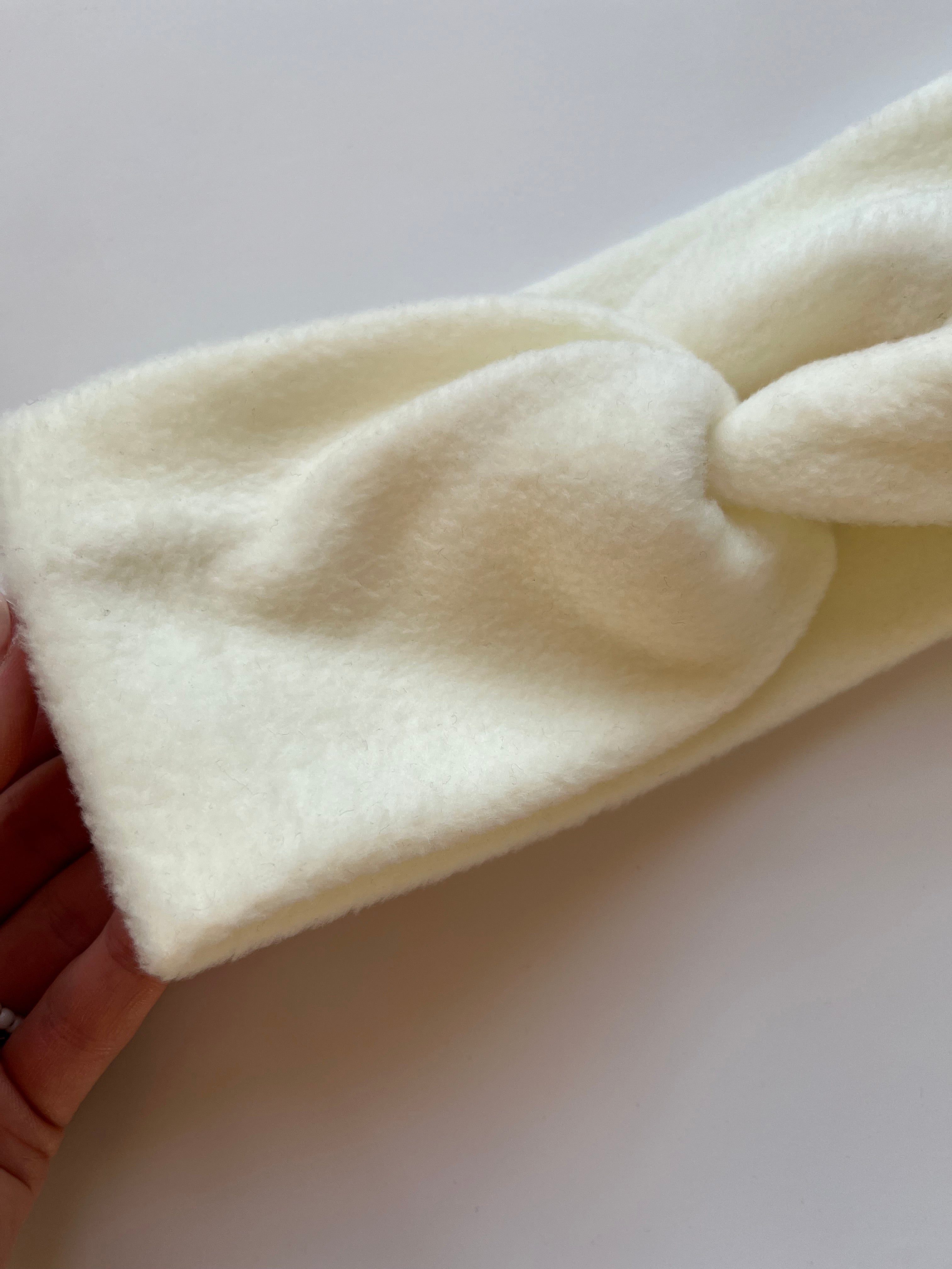Fleece‑Stirnband Creme – weich, warm & handgefertigt