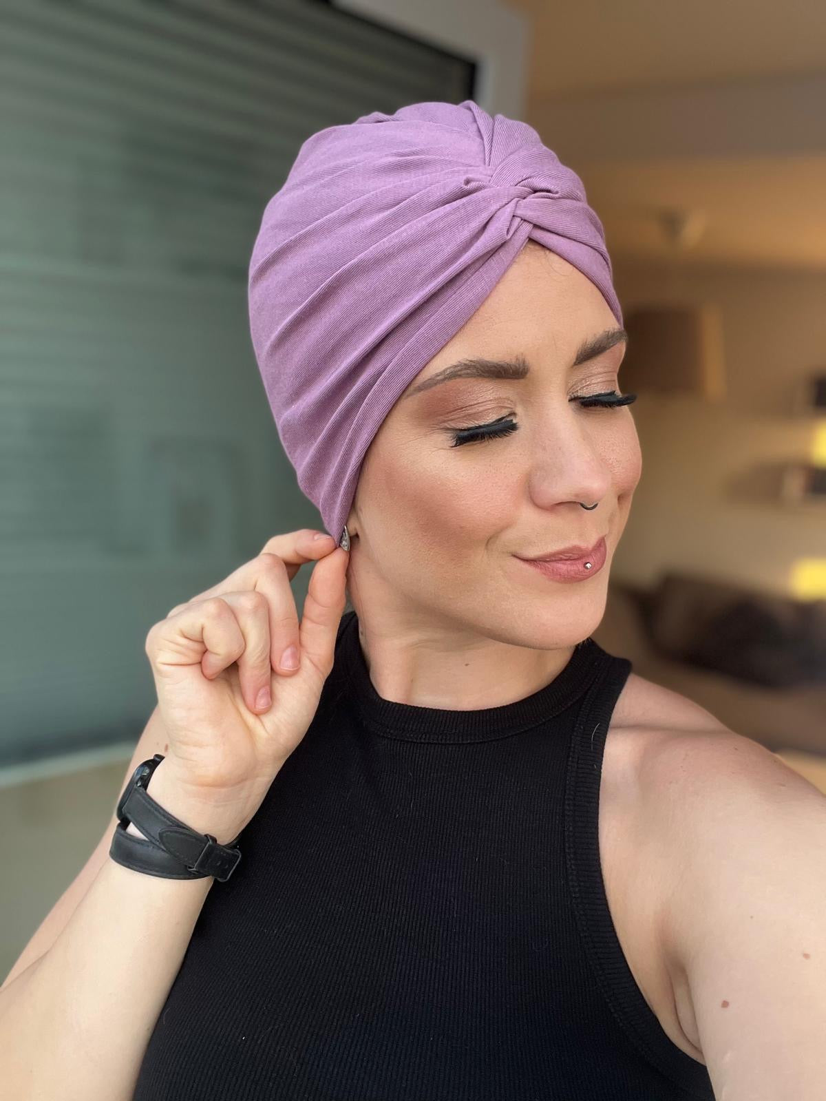 Bambus Twist-Turban-Mütze – weich & flexibel, Chemo geeignet