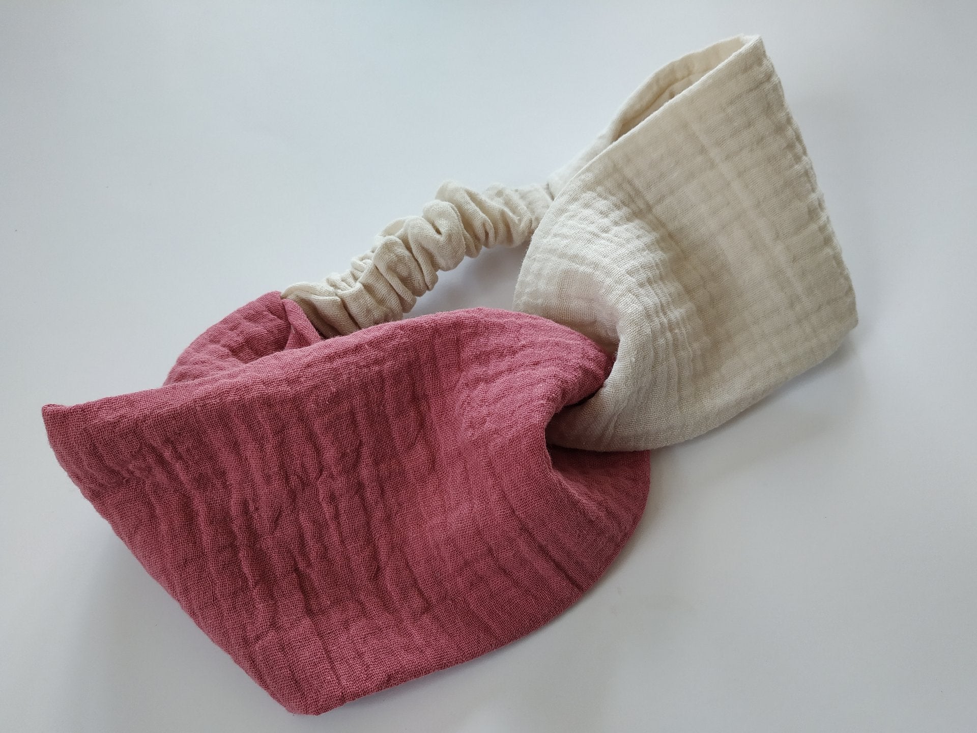2‑farbiges Musselin Haarband – handgemacht, dehnbar & vielseitig