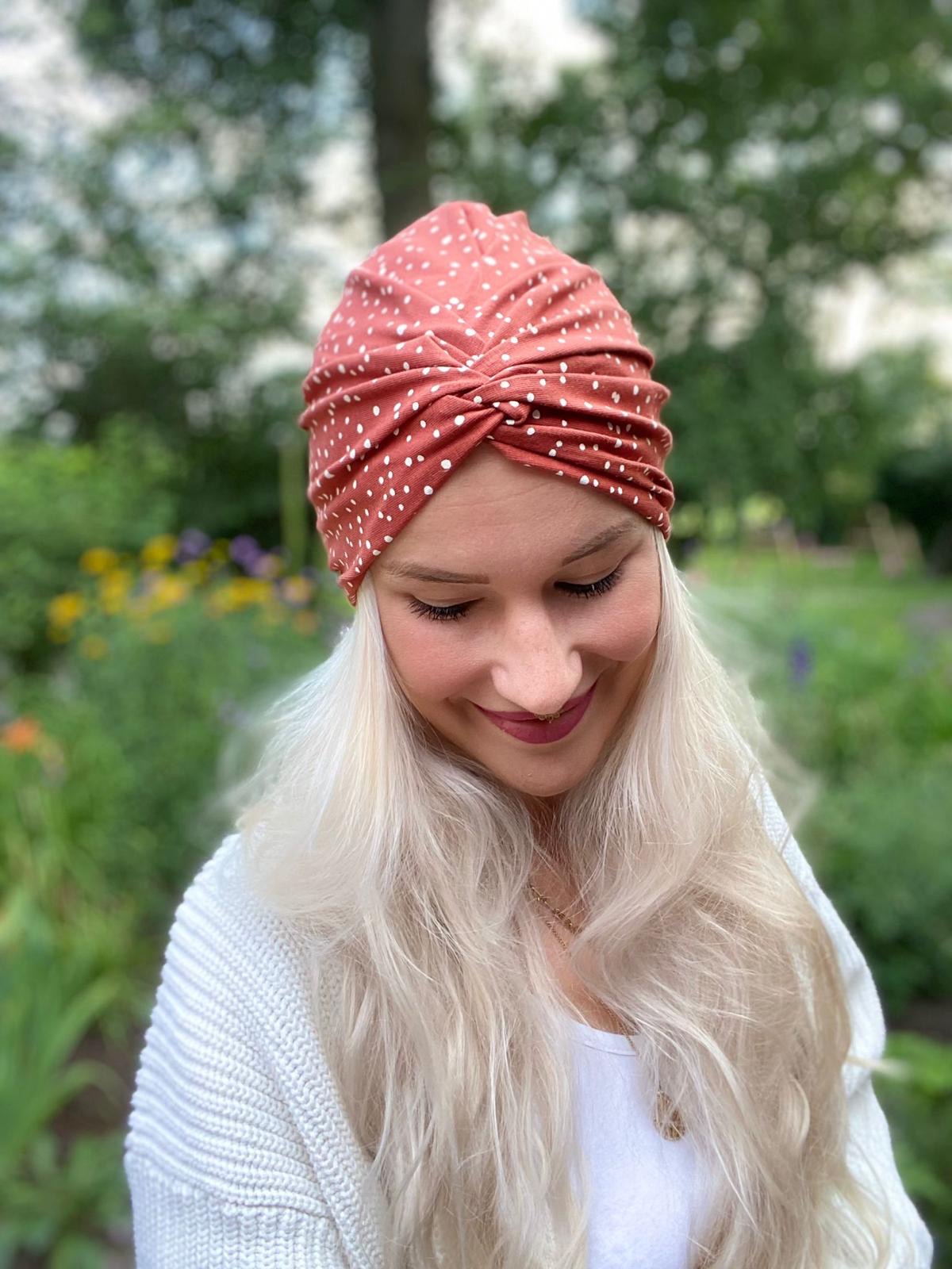 Twist-Turban-Mütze Baumwolljersey – flexibel & bequem, Chemo geeignet