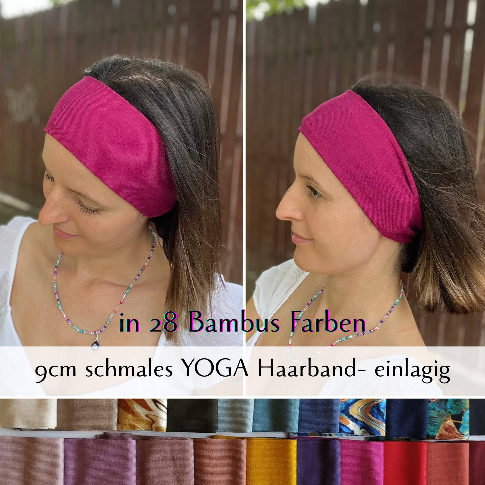 Neu-> Bambus Yoga Haarband in 9cm