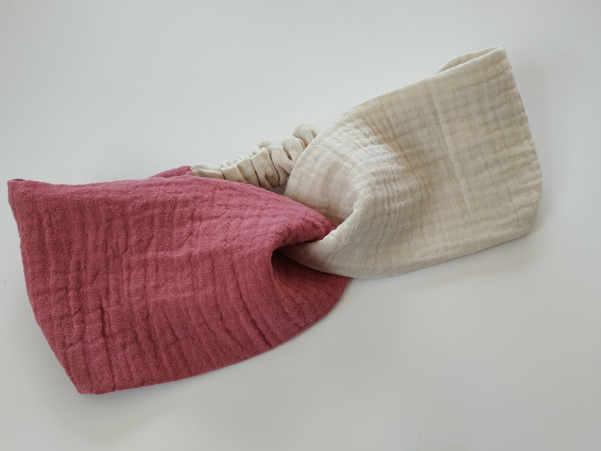 2‑farbiges Musselin Haarband – handgemacht, dehnbar & vielseitig