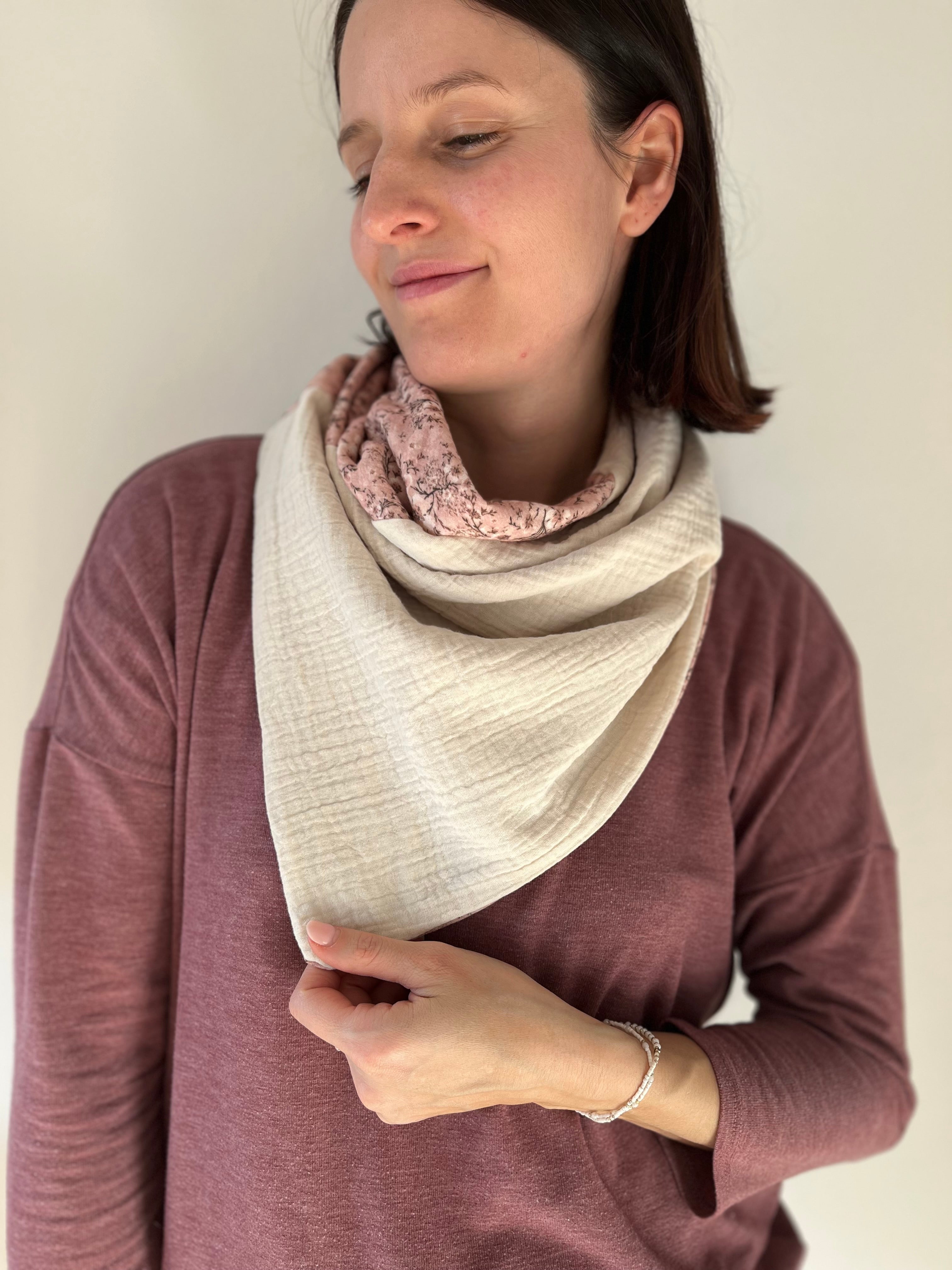 Signatur Musselin Halstuch „Natur“ – weich, leicht & handgefertigt