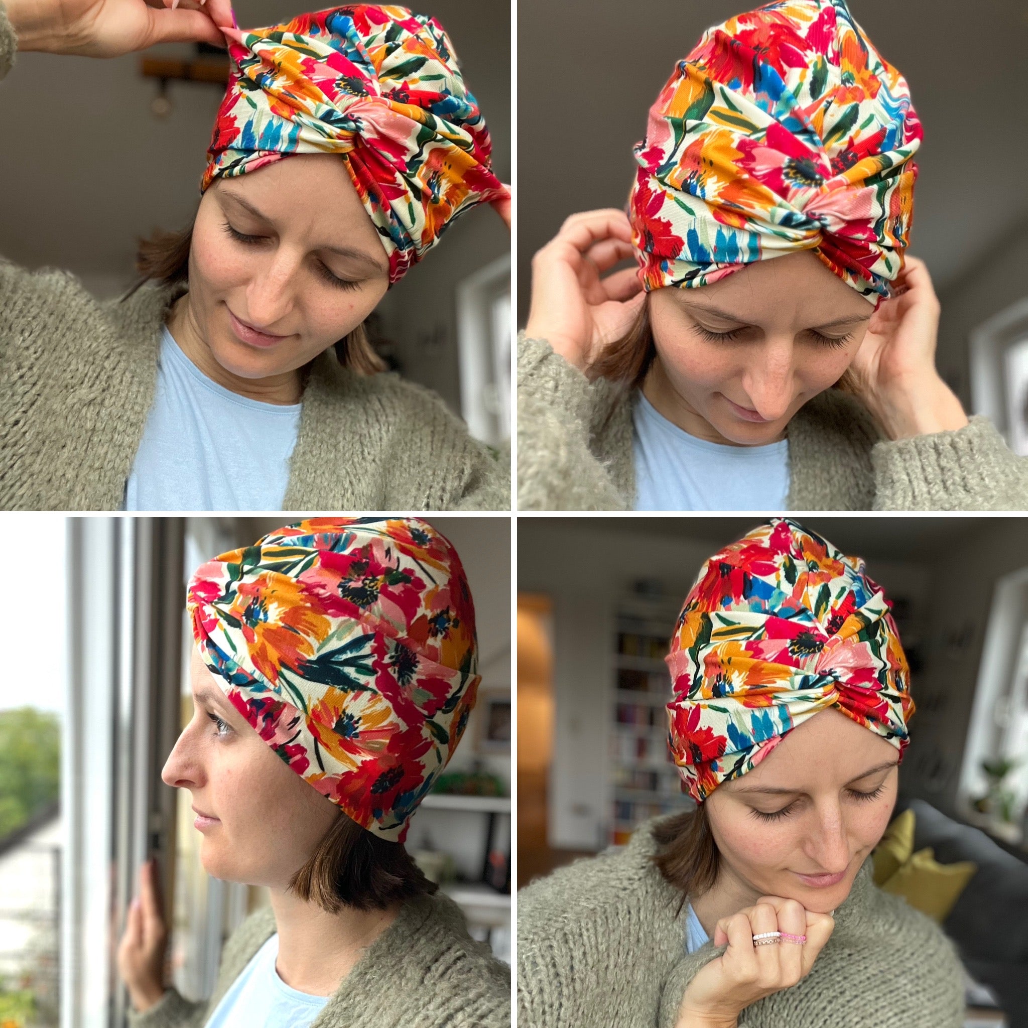 Bambus Knoten Turban Mütze