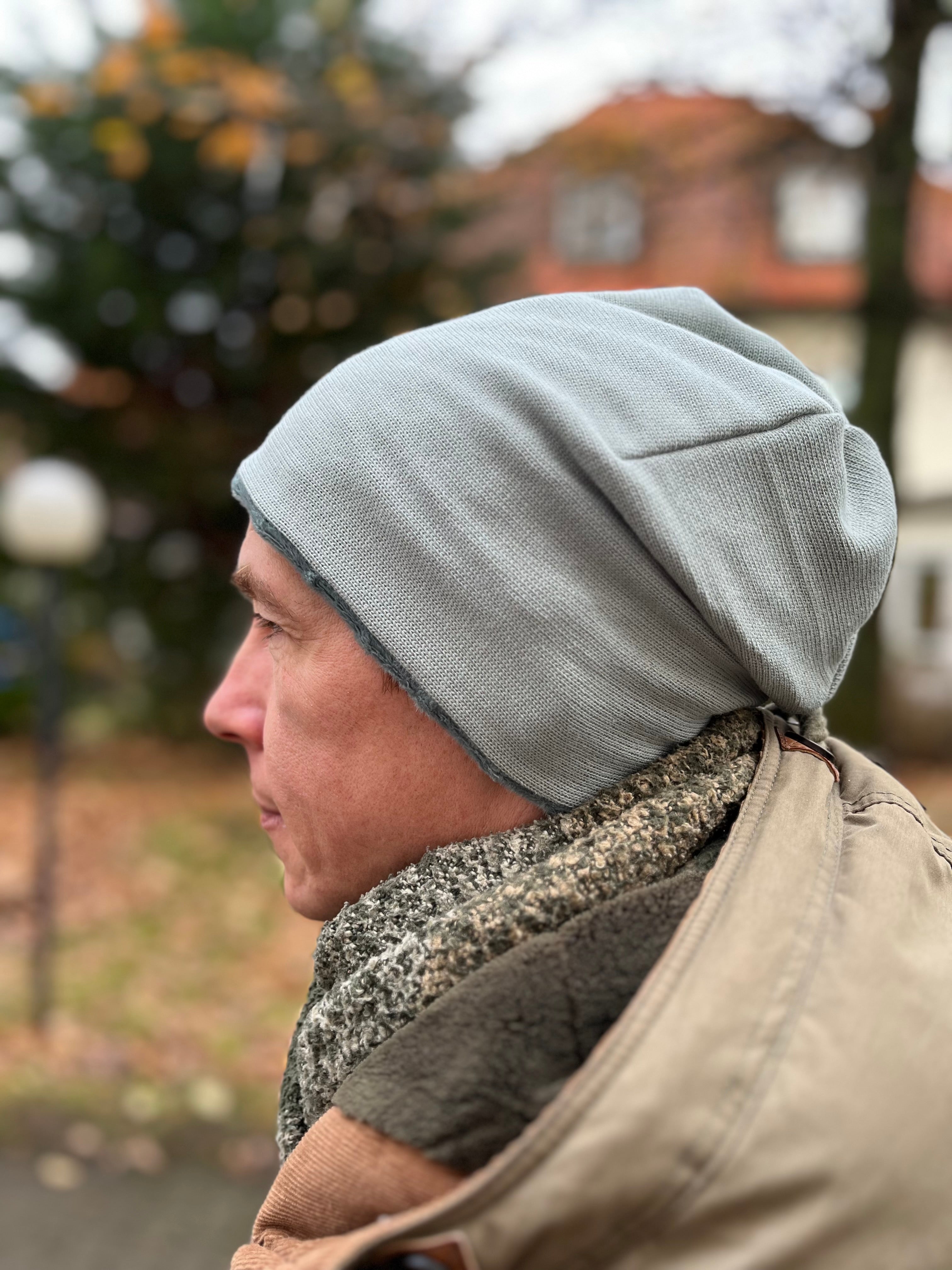 Signatur zweifarbige Strickmütze mit Fleece – warm & weich