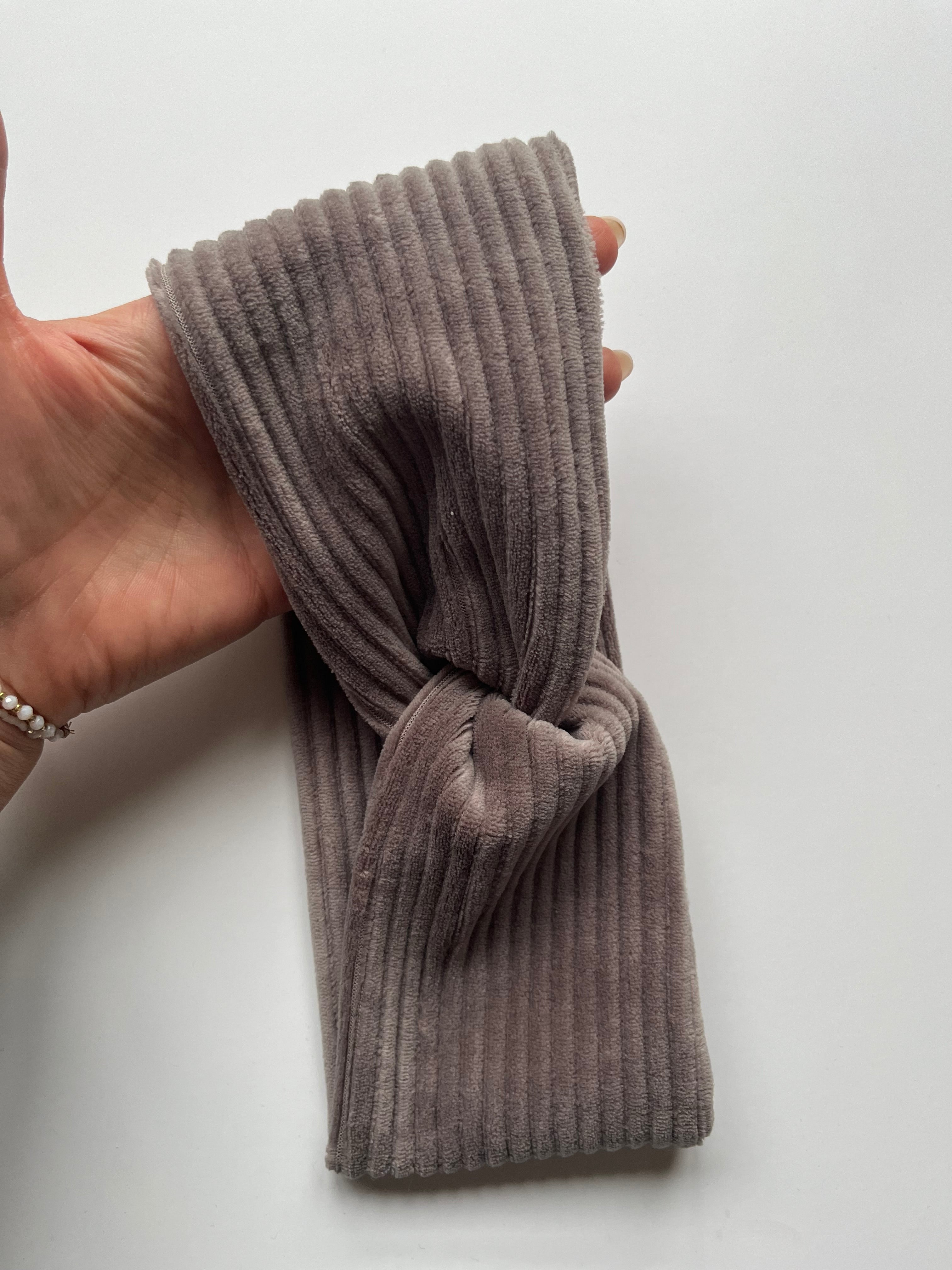 Cord Haarband grau