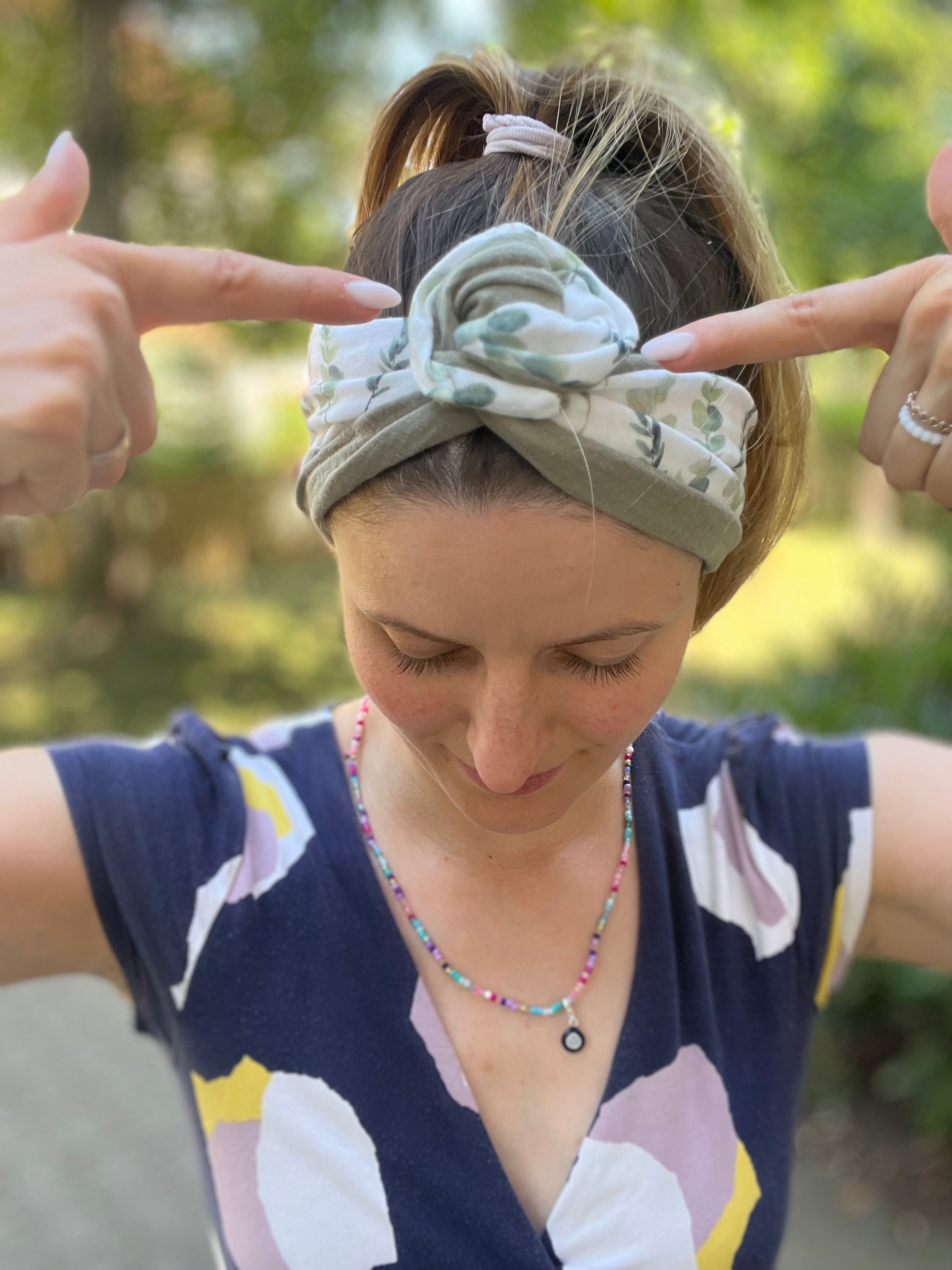 2-farbig breites Drahthaarband aus Musselin