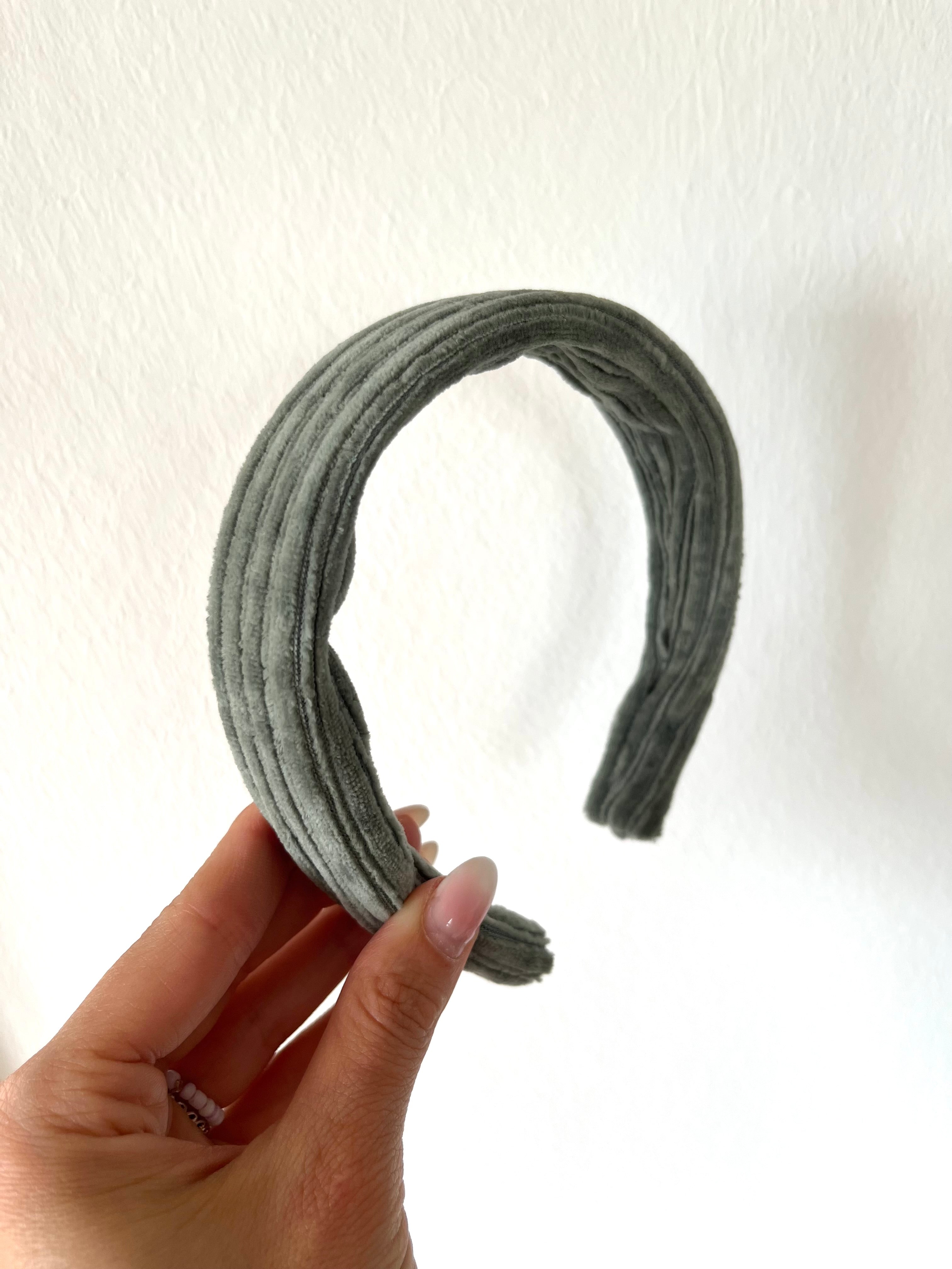 Cord Haarreifen Khaki gerade