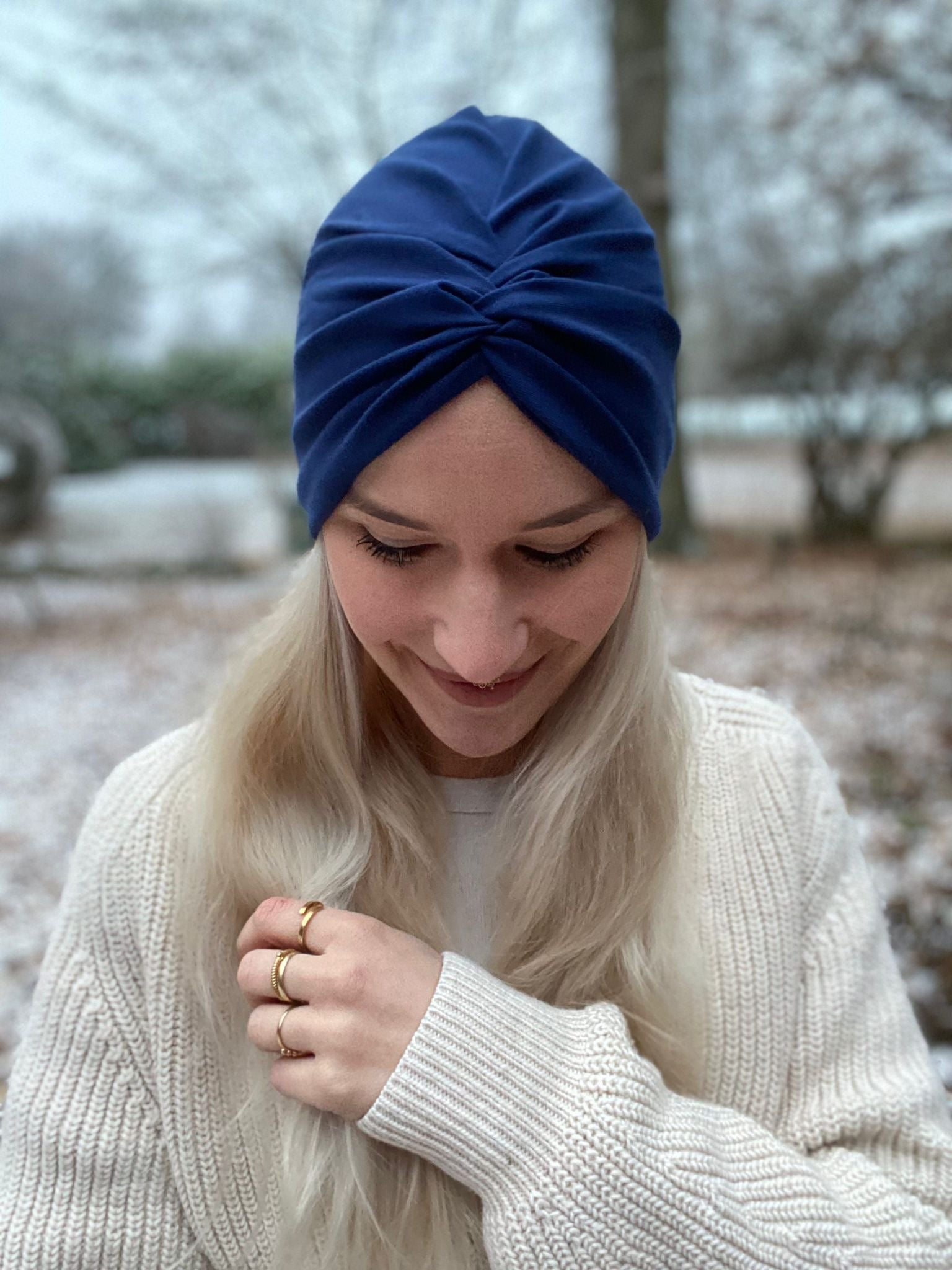 Twist-Turban-Mütze Baumwolljersey – flexibel & bequem, Chemo geeignet