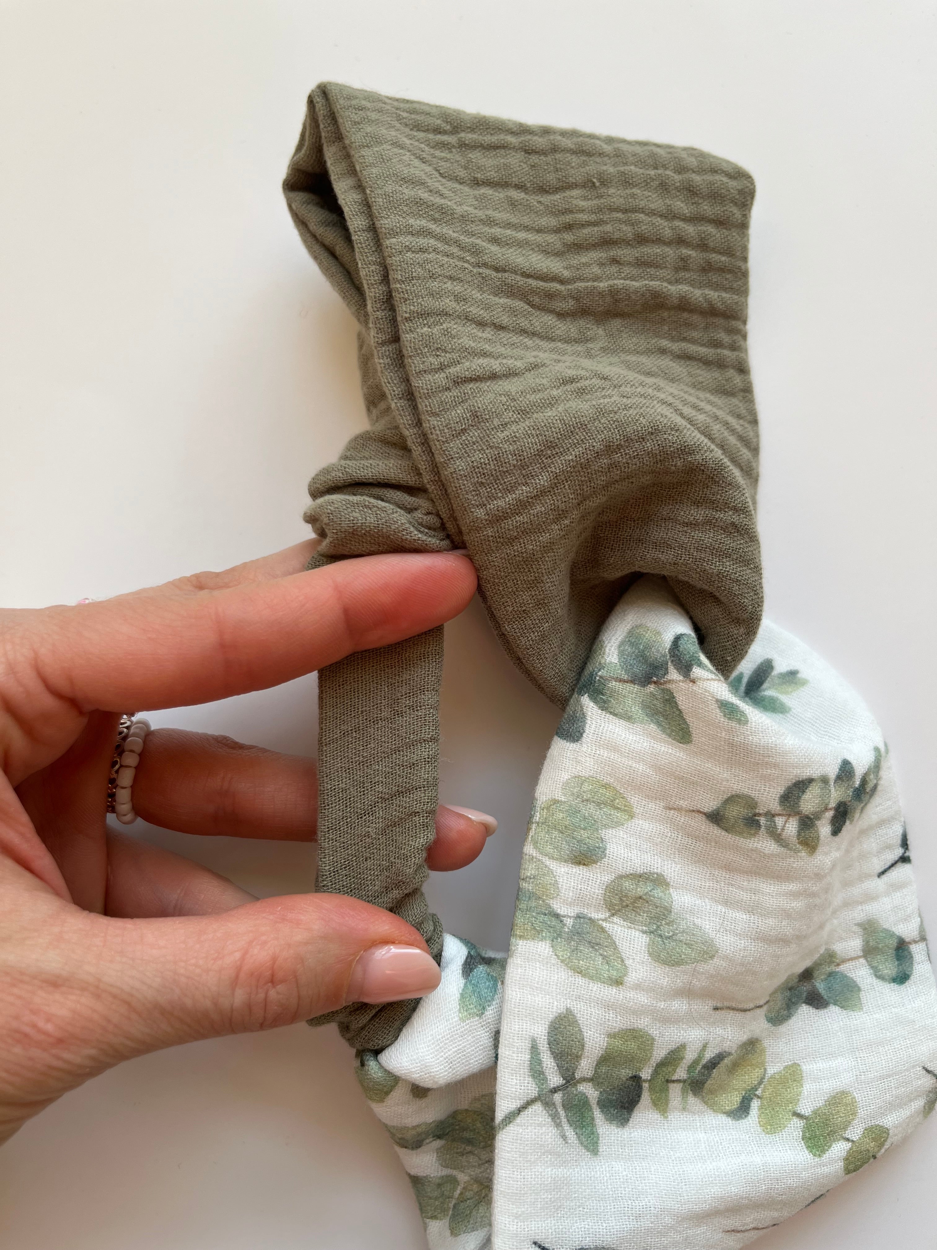 2‑farbiges Musselin Haarband – handgemacht, dehnbar & vielseitig