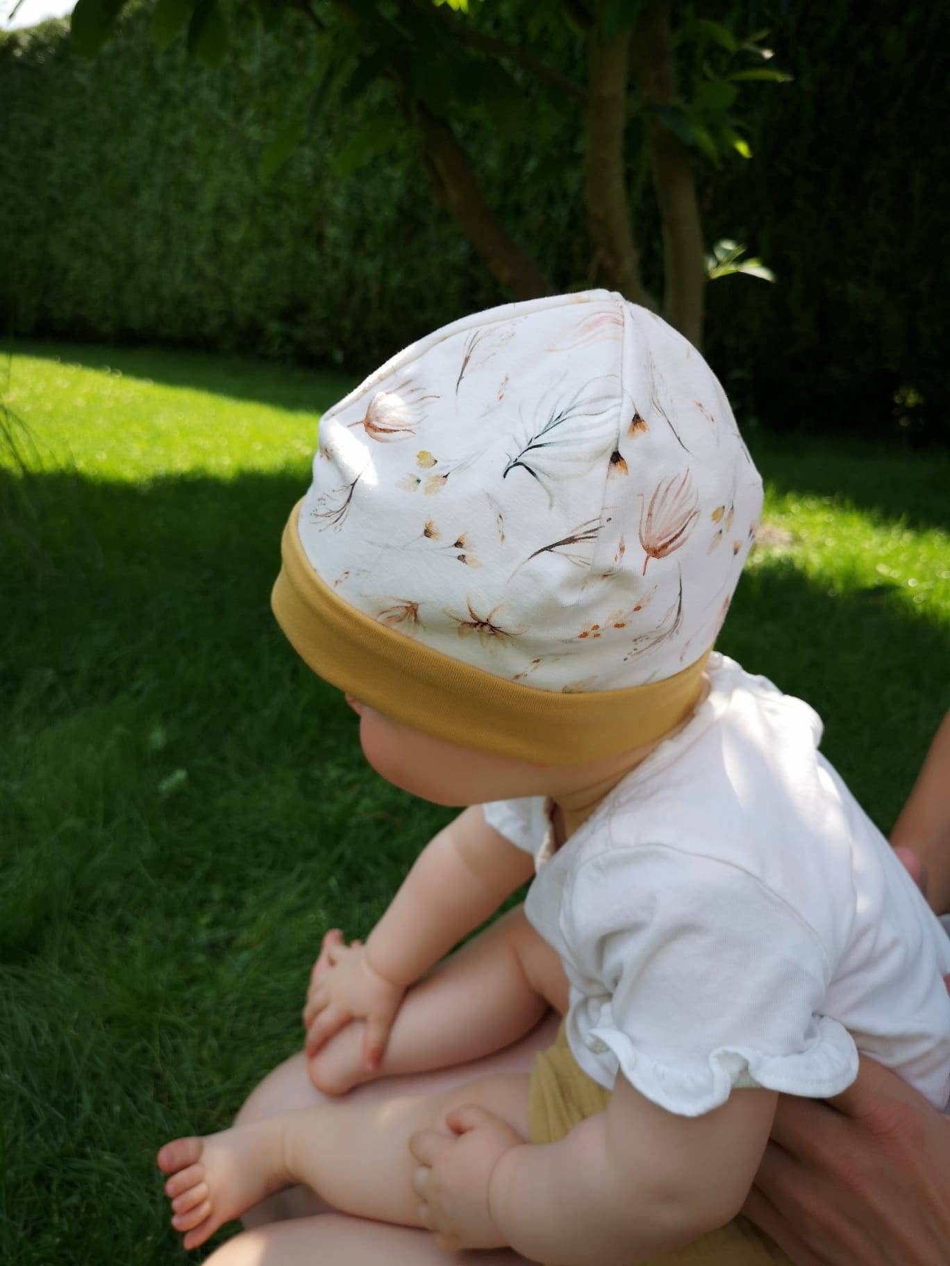 Wende-Beanie-Mütze Baumwolljersey – vielseitig & weich