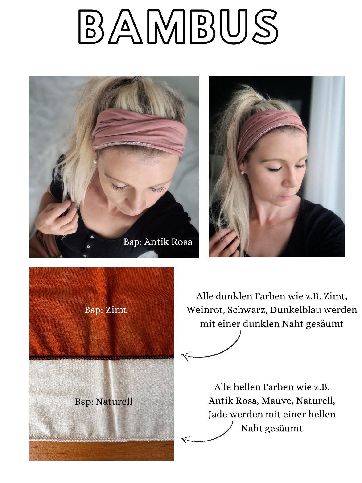 CUTY Bambus Bindehaarband zum selber binden