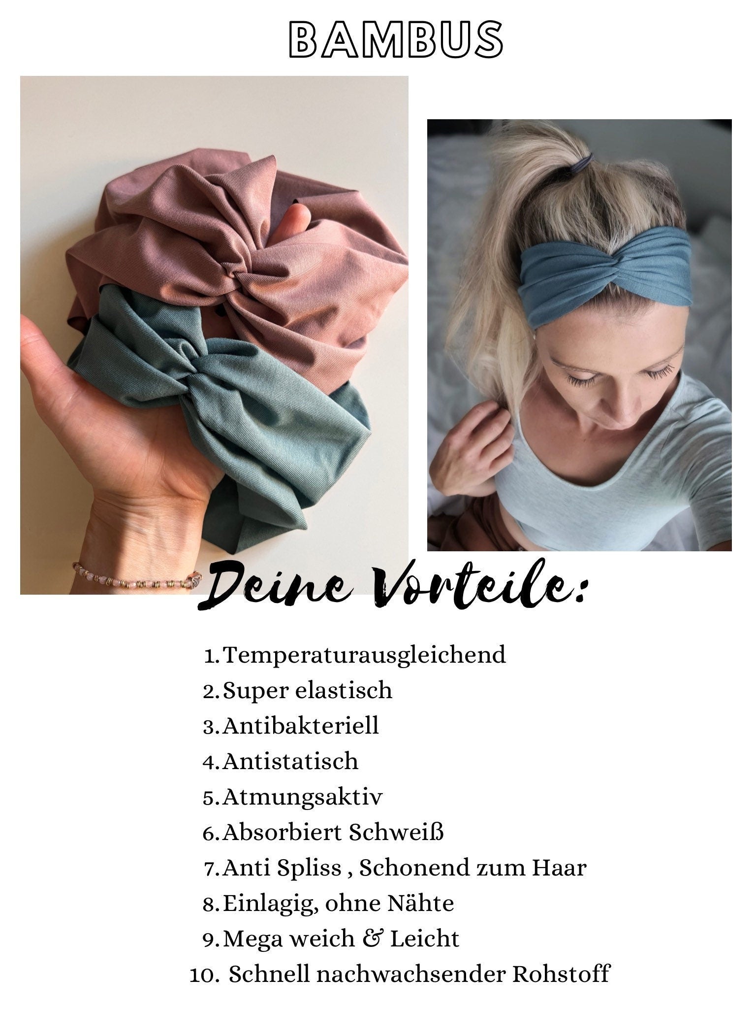 Bambus Twist Haarband – weich & rutschfest