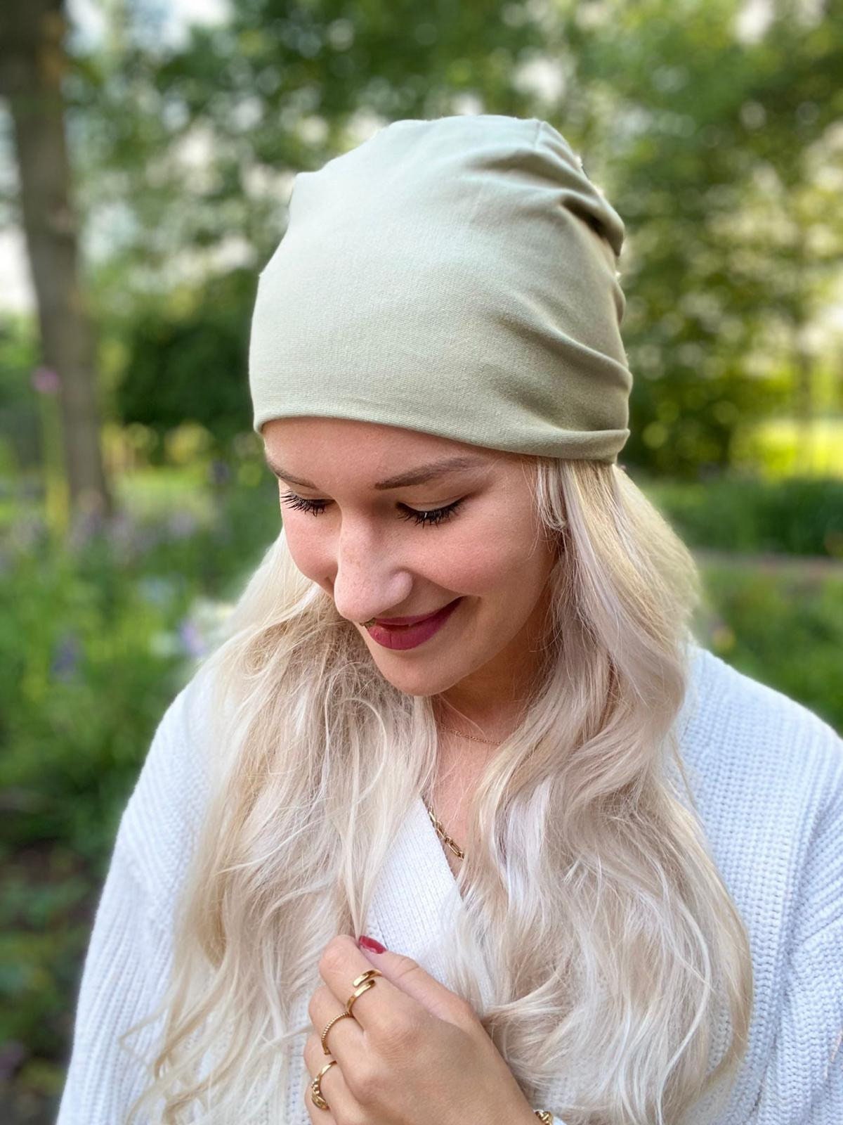 Wende-Beanie-Mütze Baumwolljersey – vielseitig & weich