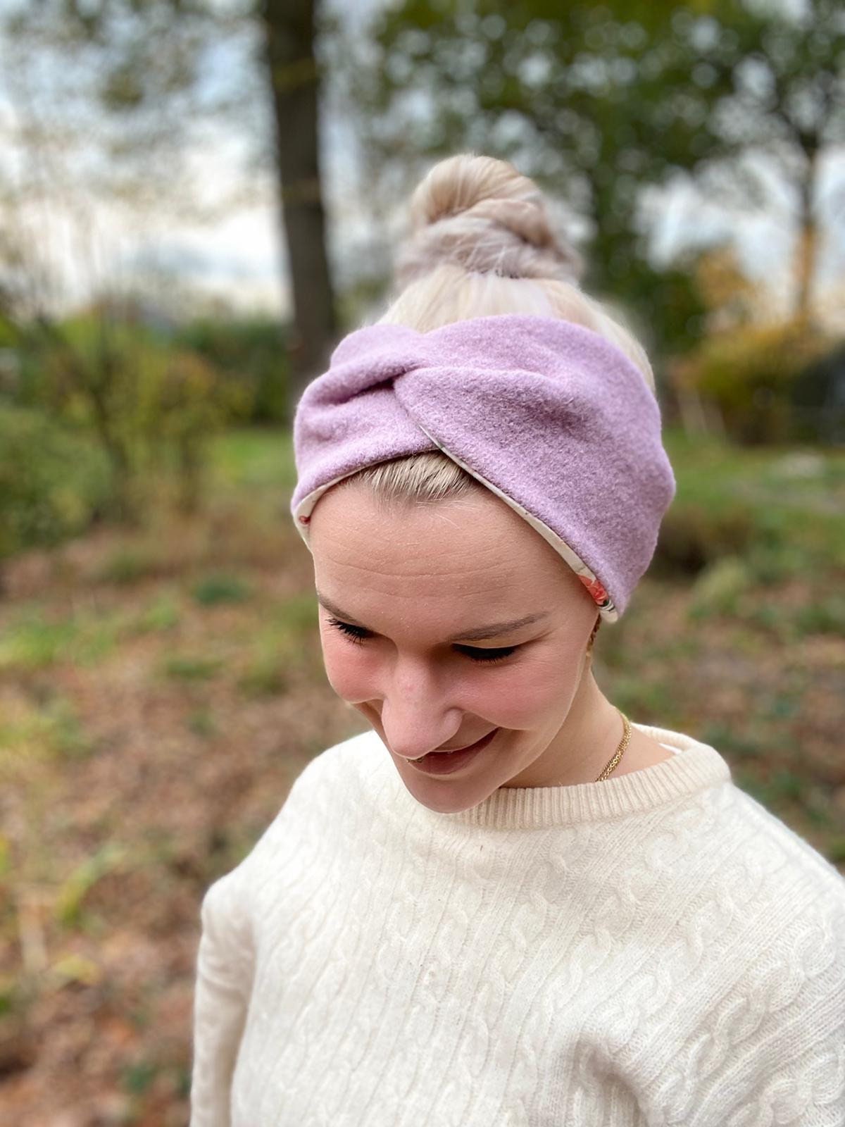 2-farbiges Wollwalk Stirnband