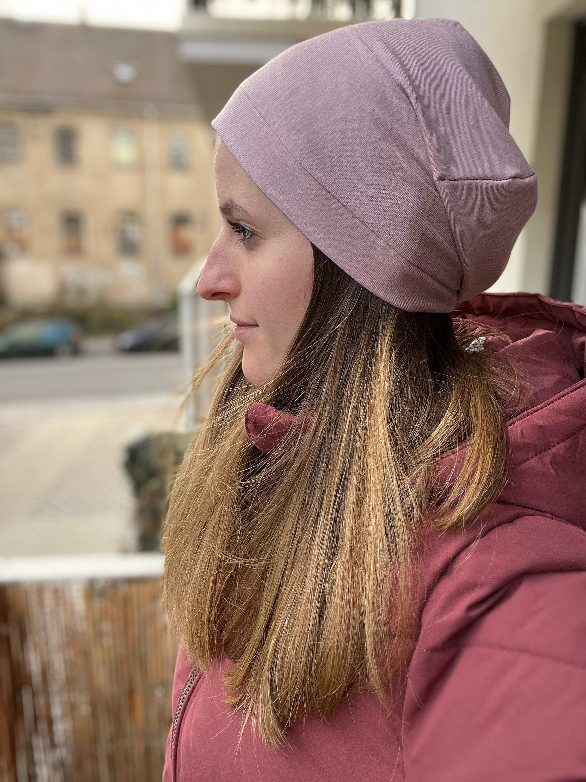 Bambus Mütze Slouchy mit Kopfbündchen – sanft & komfortabel, Chemo geeignet