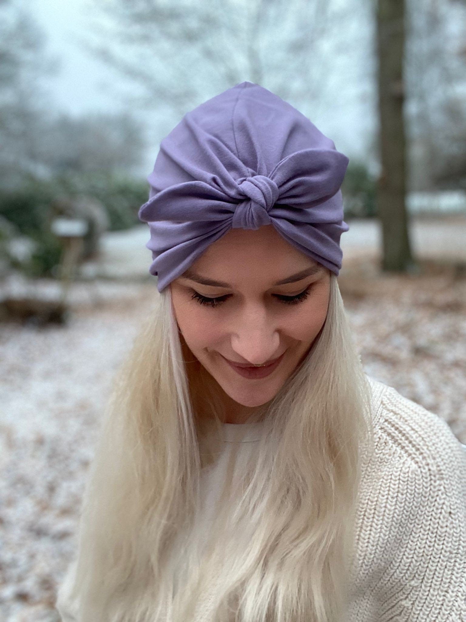 Turban mit Schleife – stylisch & bequem - Chemo geeignet