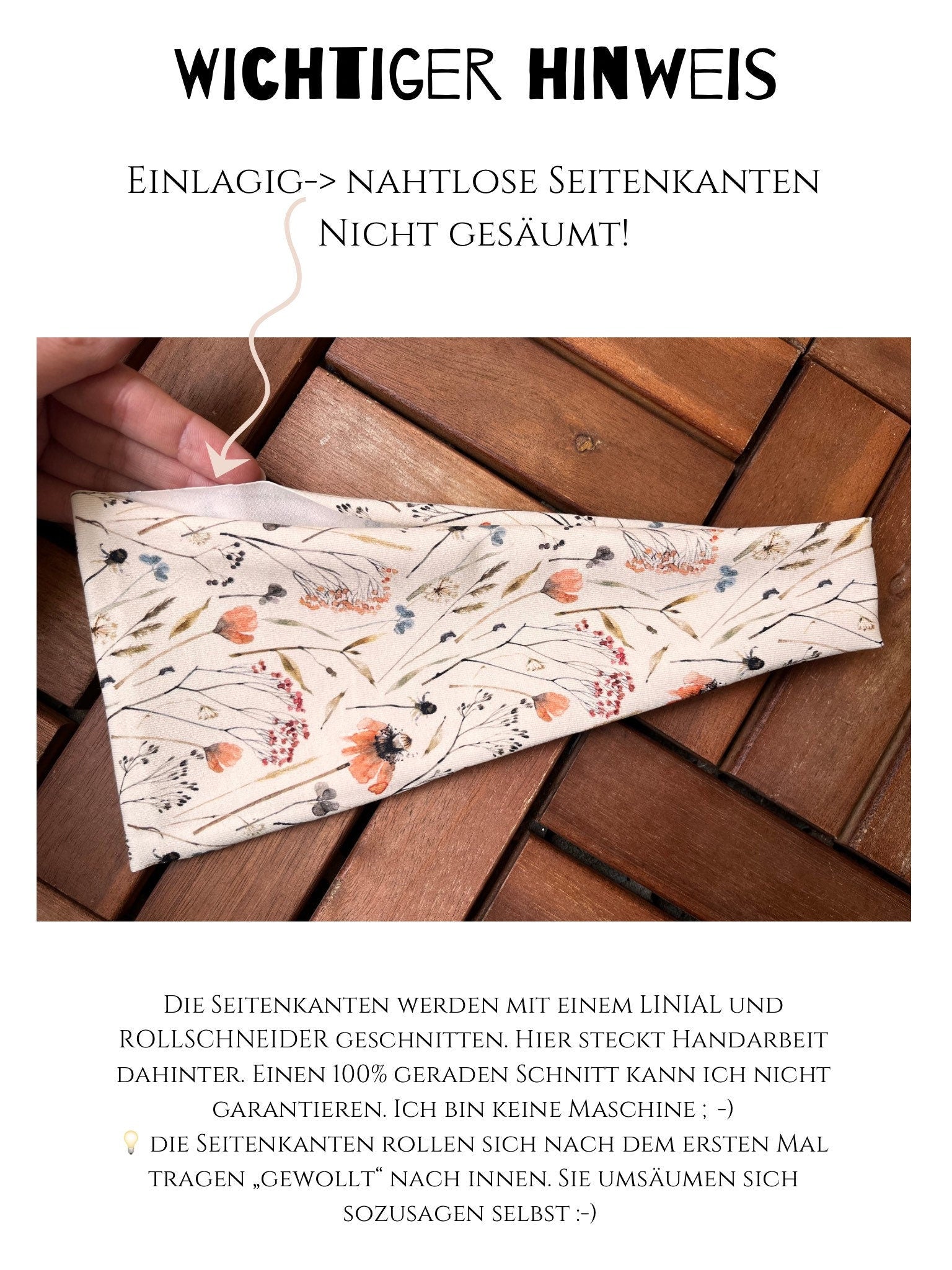 Yoga Haarband – 16 cm breit, einlagig, nahtlose Seitenkanten, Baumwolljersey (Uni & Muster)