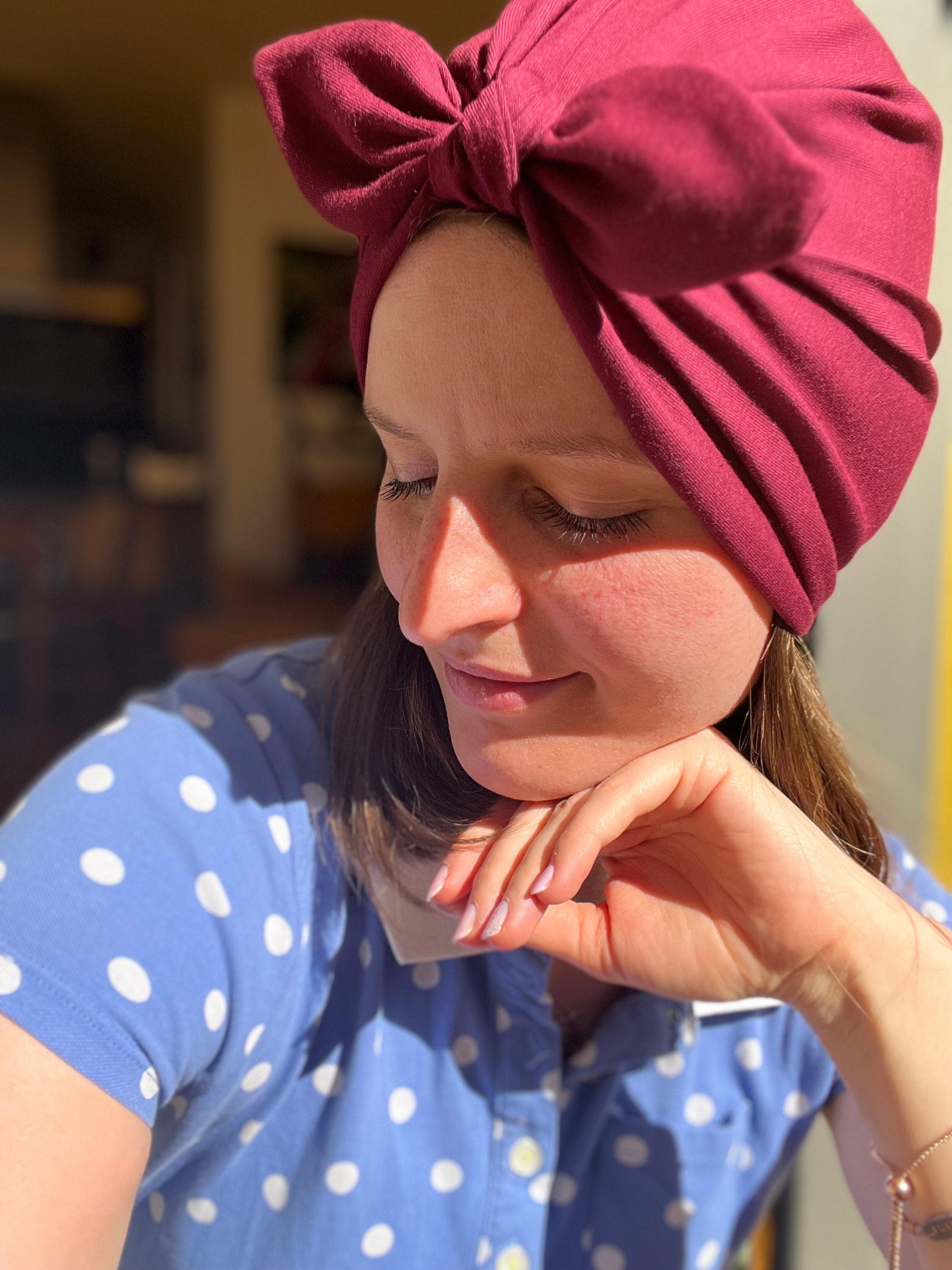 Turban mit Schleife – stylisch & bequem - Chemo geeignet