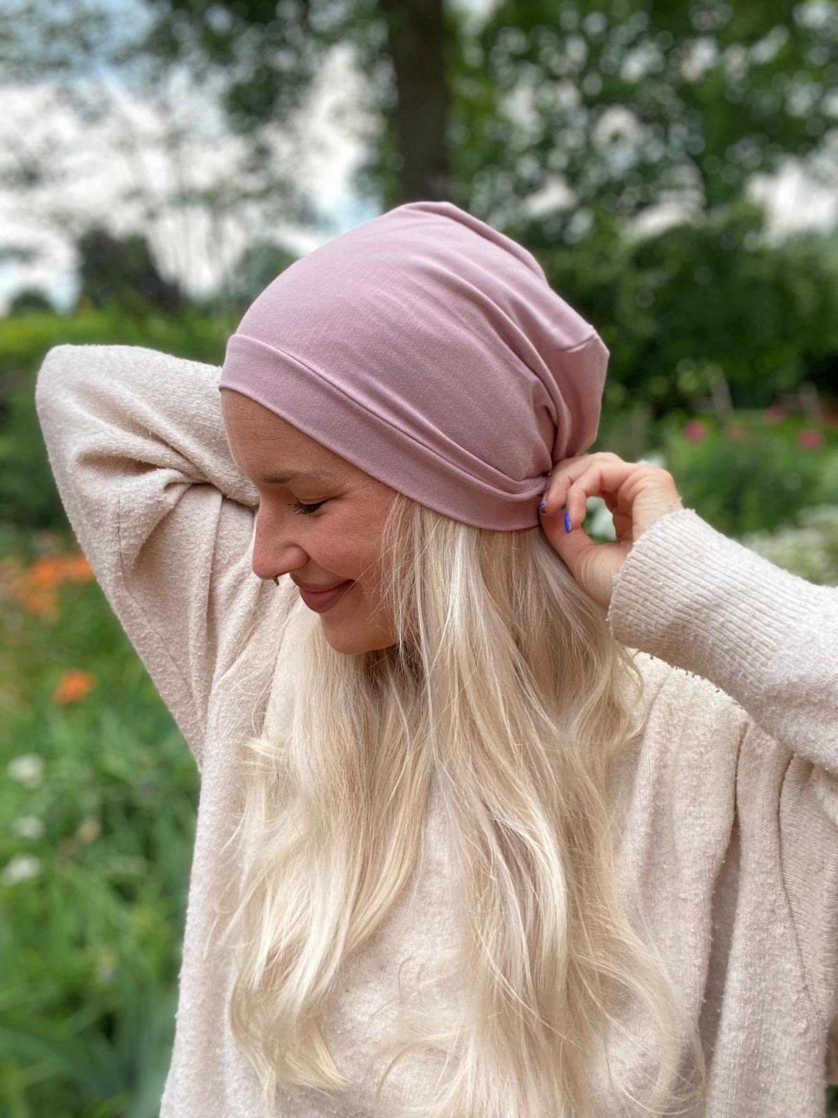 Bambus Mütze Slouchy mit Kopfbündchen – sanft & komfortabel, Chemo geeignet