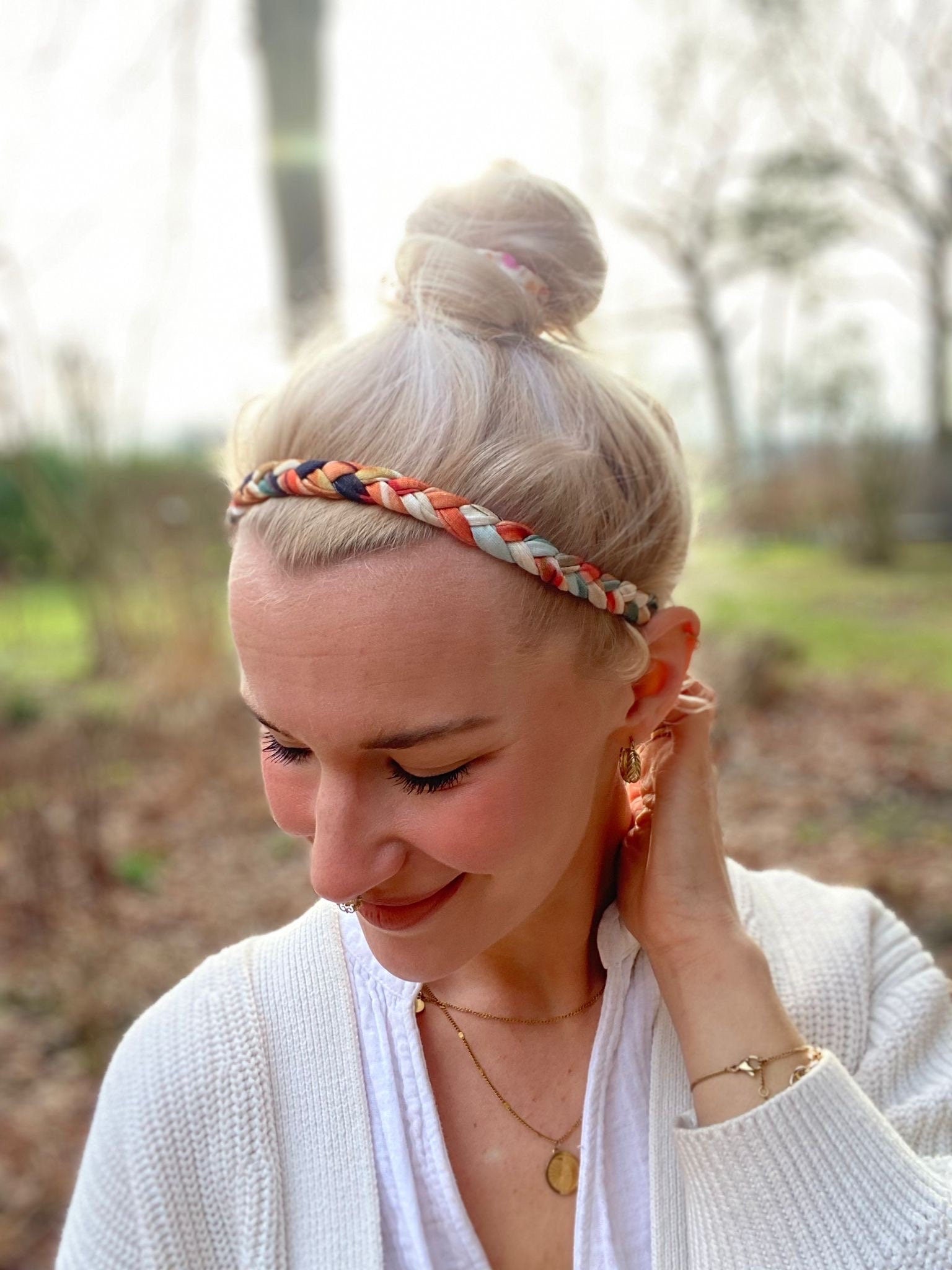 Bambus Haarband geflochten – weich & dehnbar