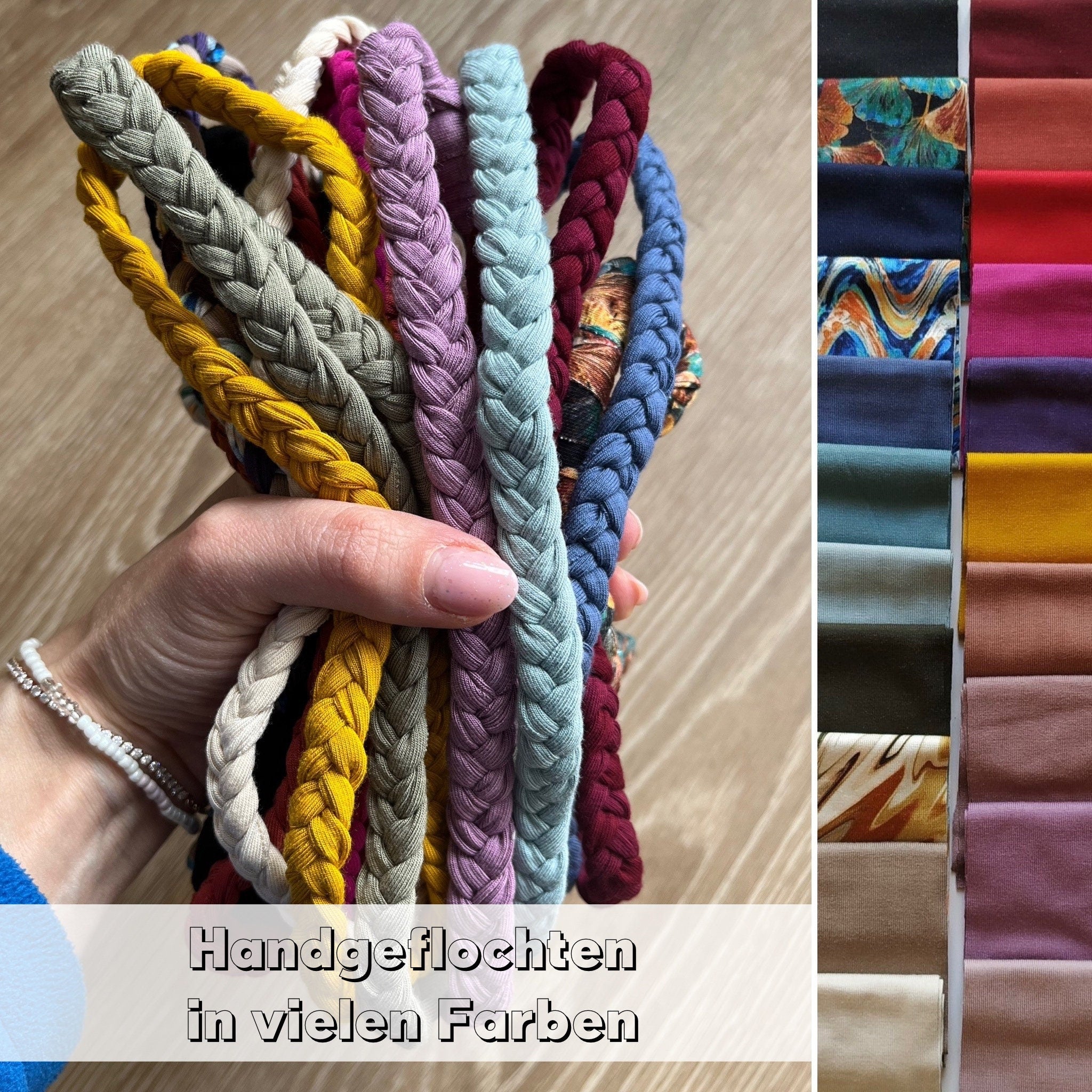 Handgefertigtes handgeflochtenes Bambus Haarband – viele Farben – dehnbar & weich