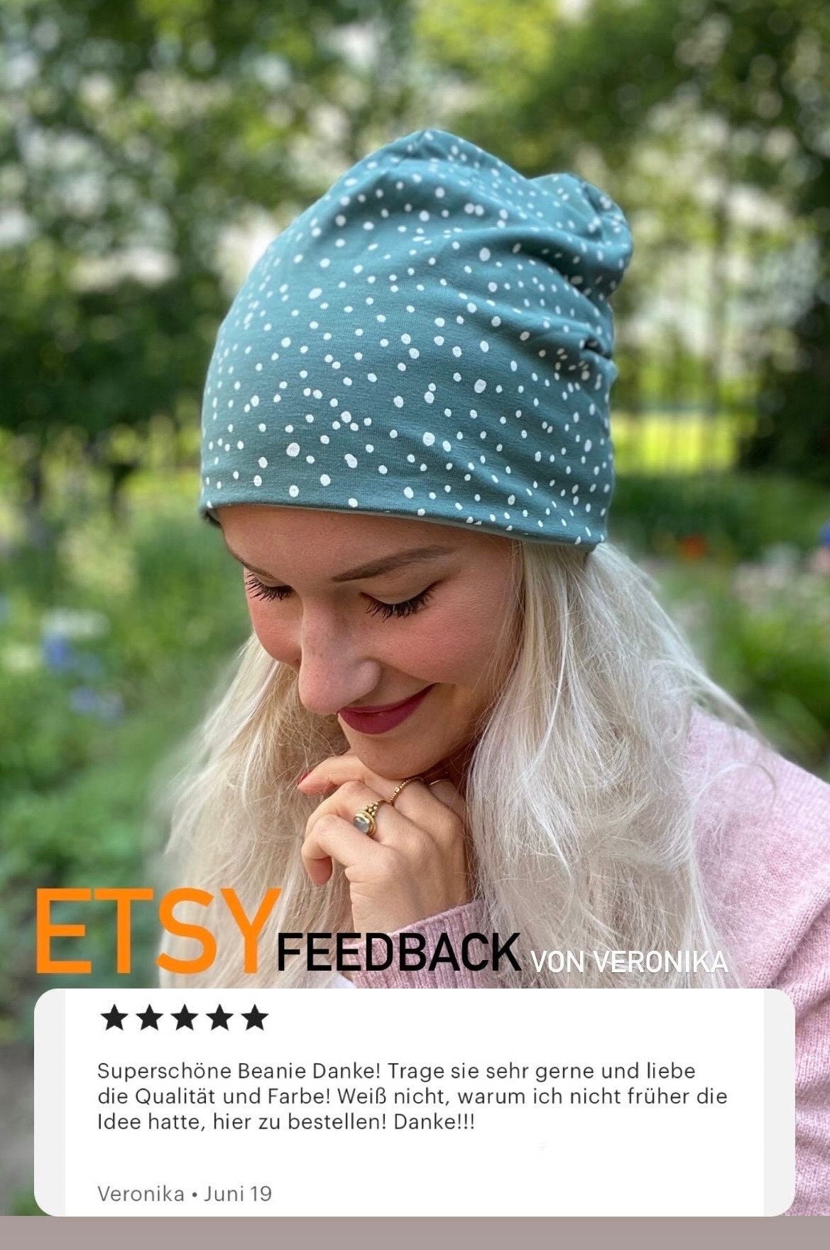 Wende-Beanie-Mütze Baumwolljersey – vielseitig & weich