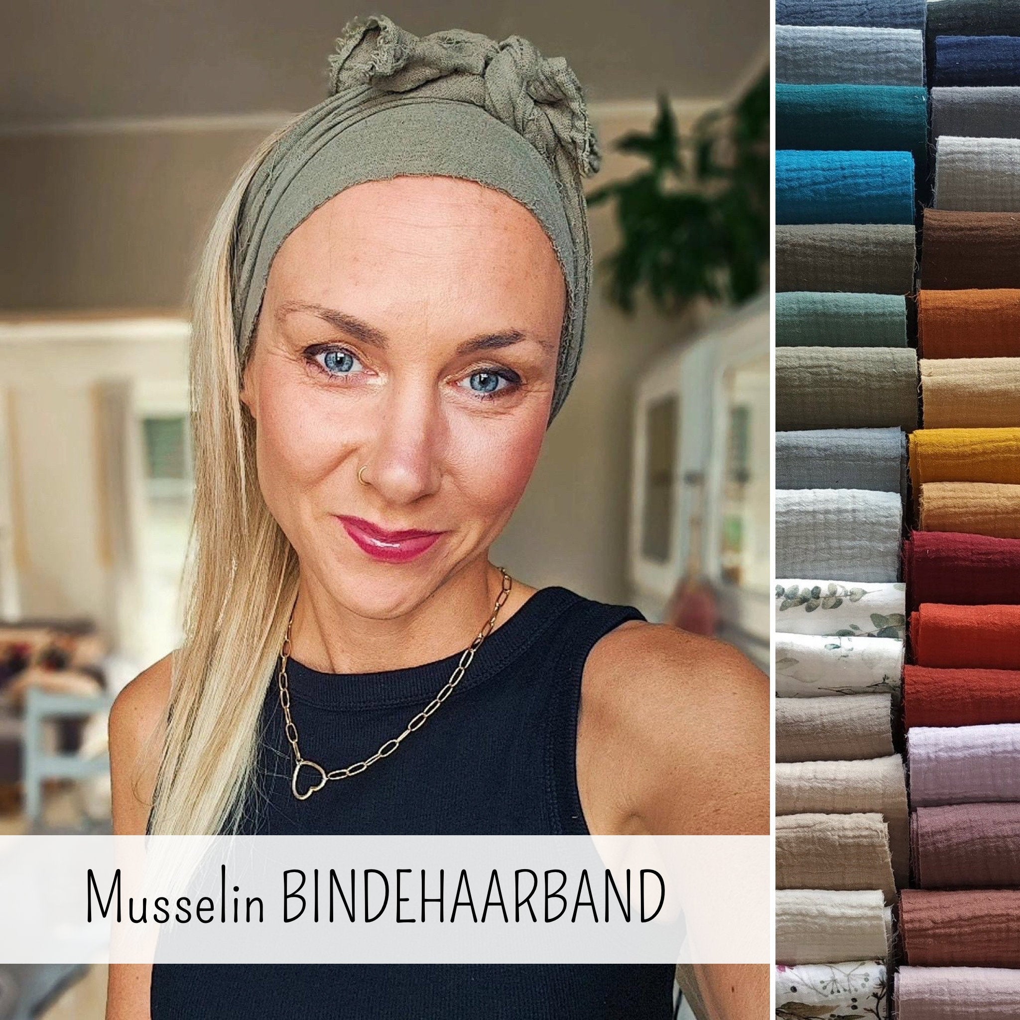 Musselin CUT Bindehaarband ohne Nähte