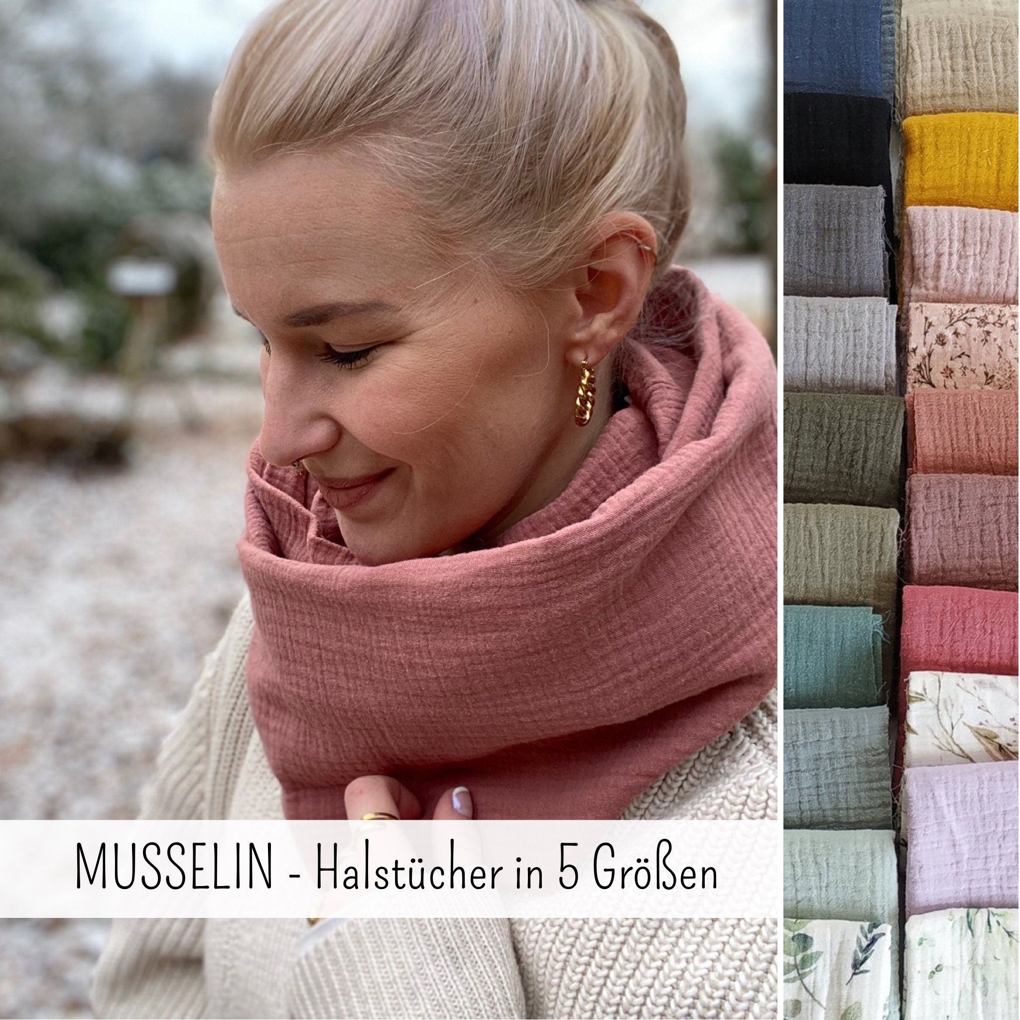 Musselin Wickelloop, weich - warm & handgefertigt