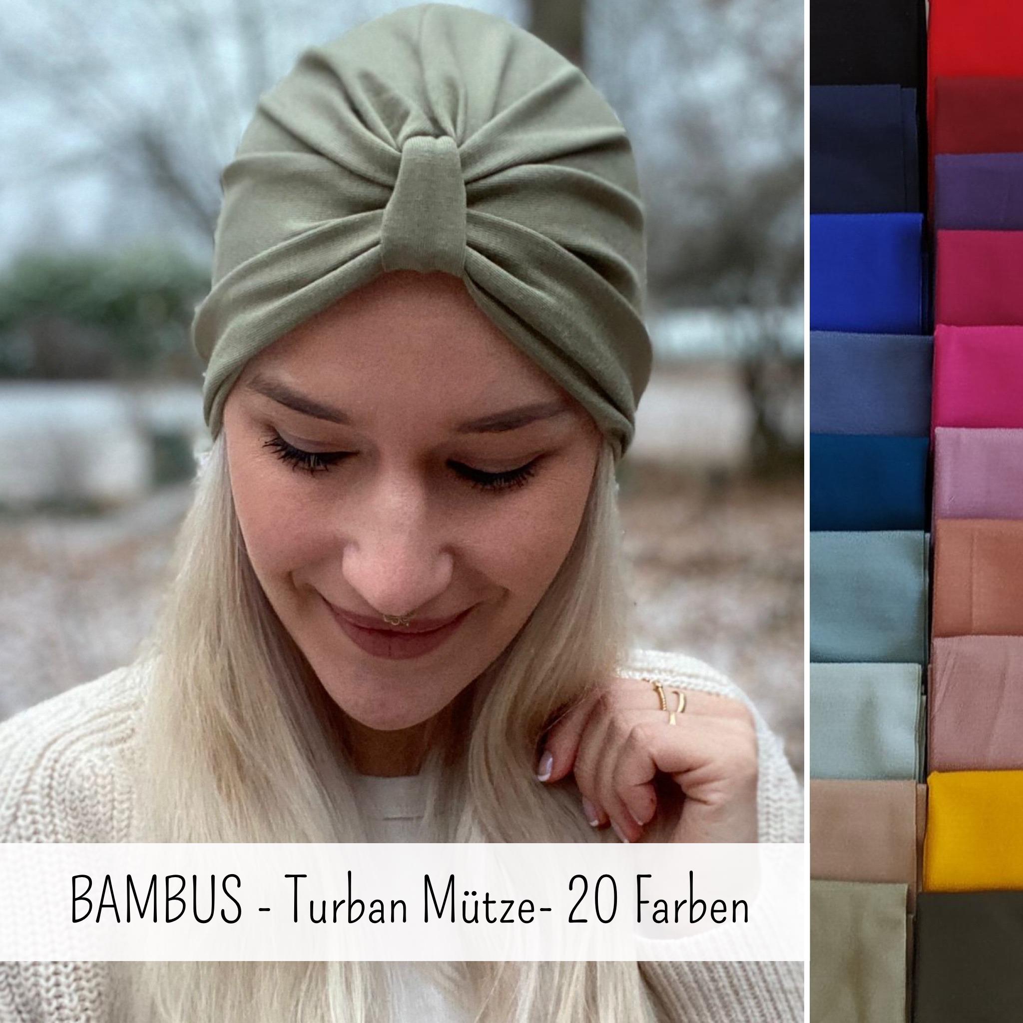 Klassische BAMBUS Turban Mütze- Chemomütze