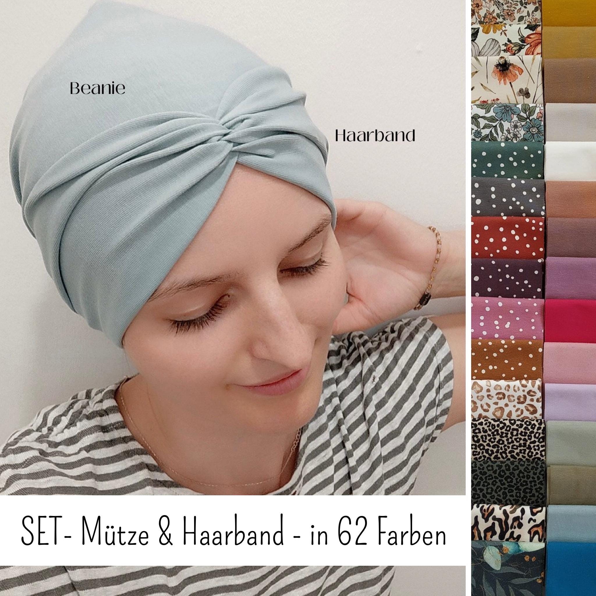 2-teiliges SET Beanie Mütze & Twist Haarband - beides einlagig