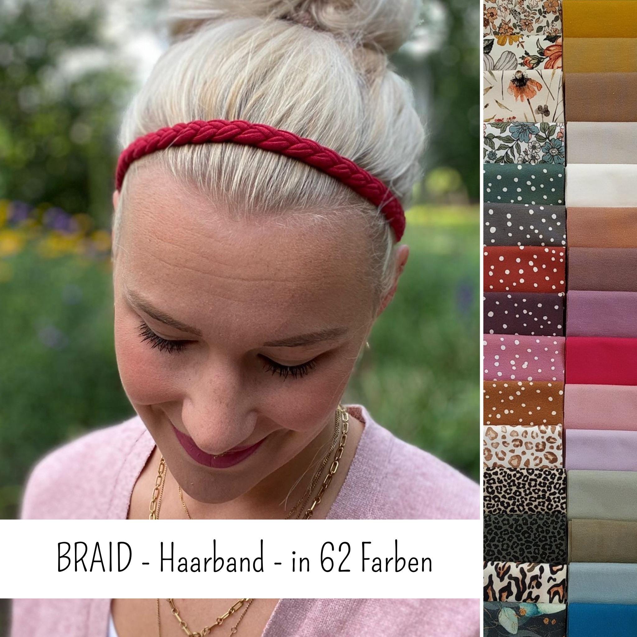 Mini geflochtenes Haarband aus Baumwoll-Jersey – handgeflochten, dehnbar & bequem