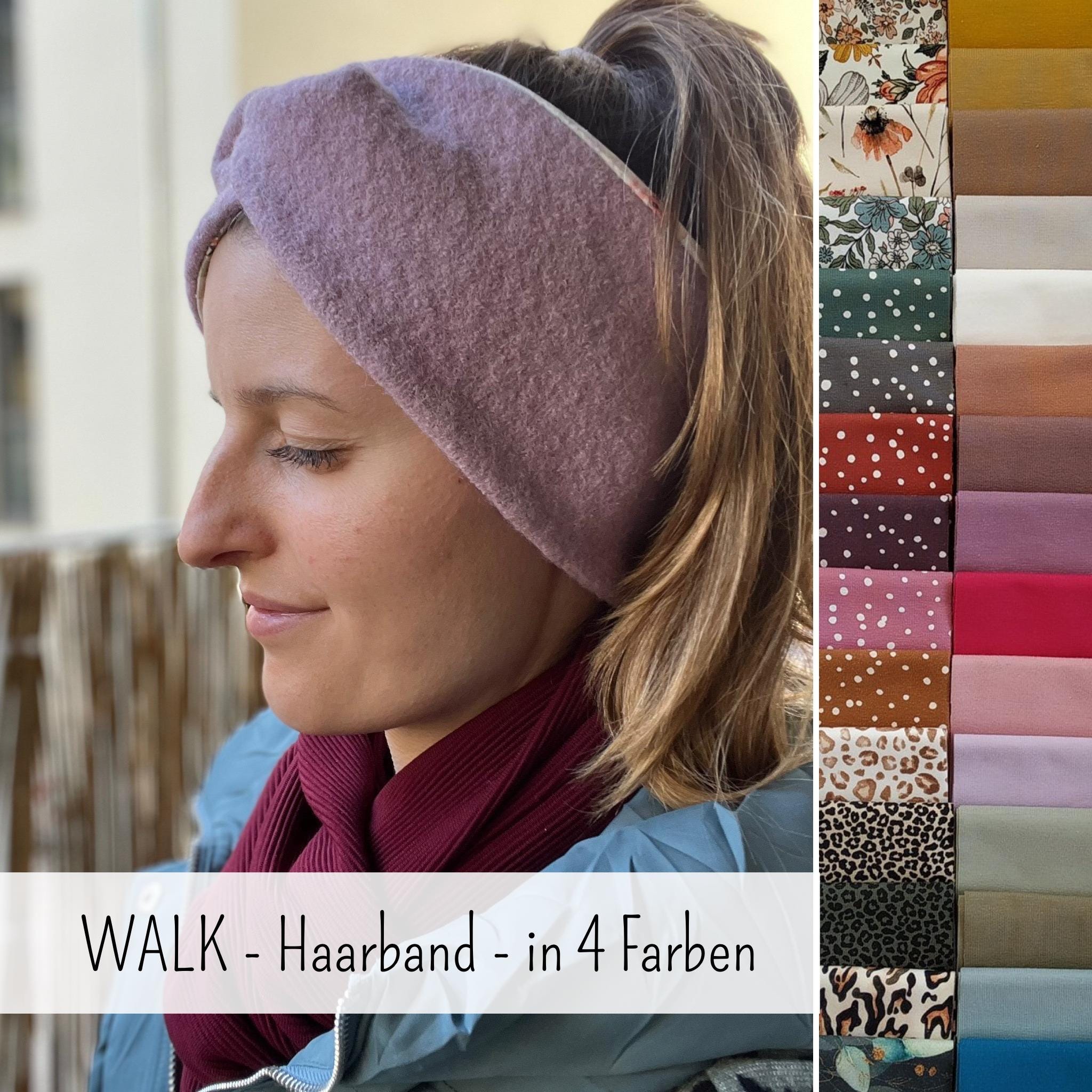2-farbiges Wollwalk Stirnband