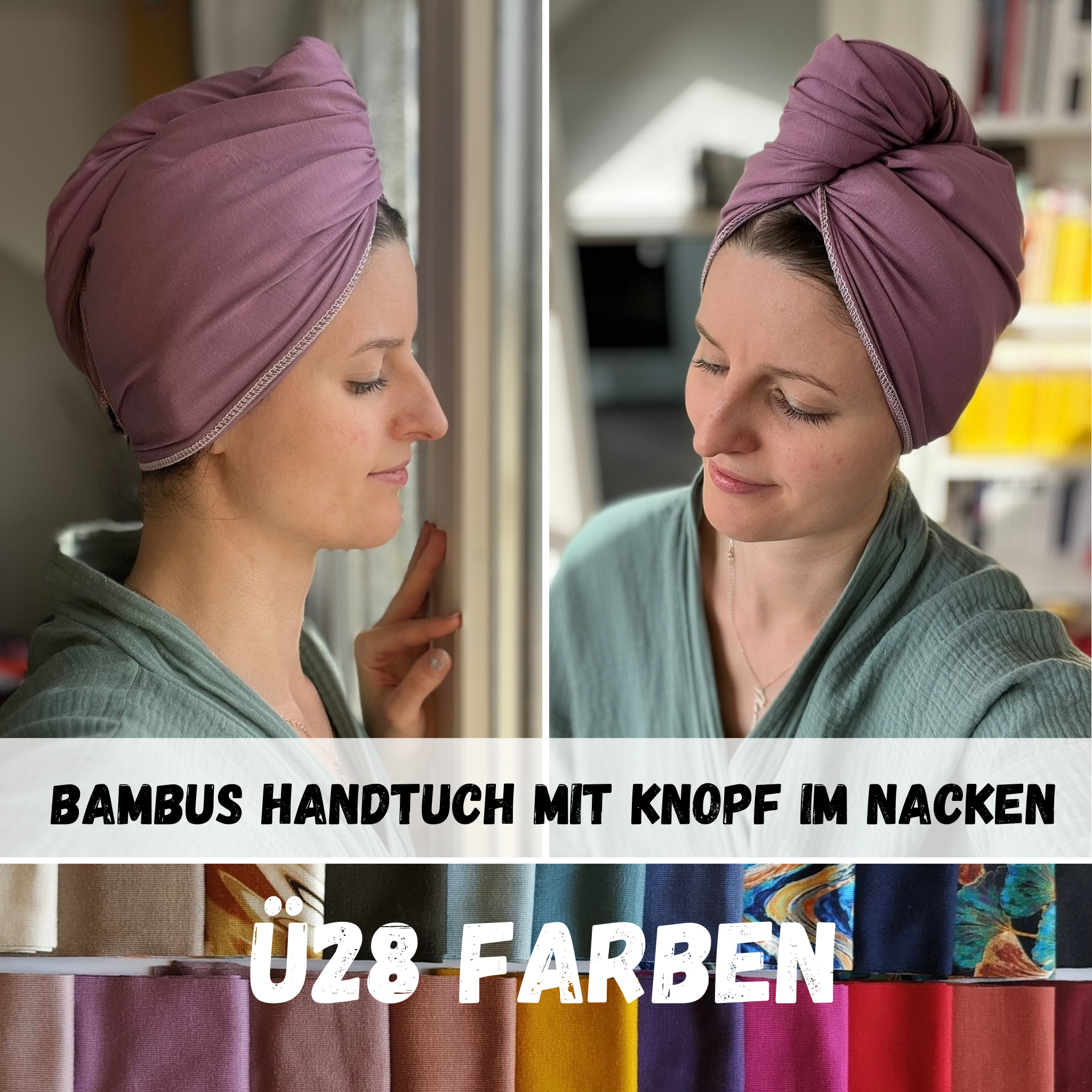Bambus Turban-Handtuch – sanft & pflegend, ideal zum Haare-Plopping