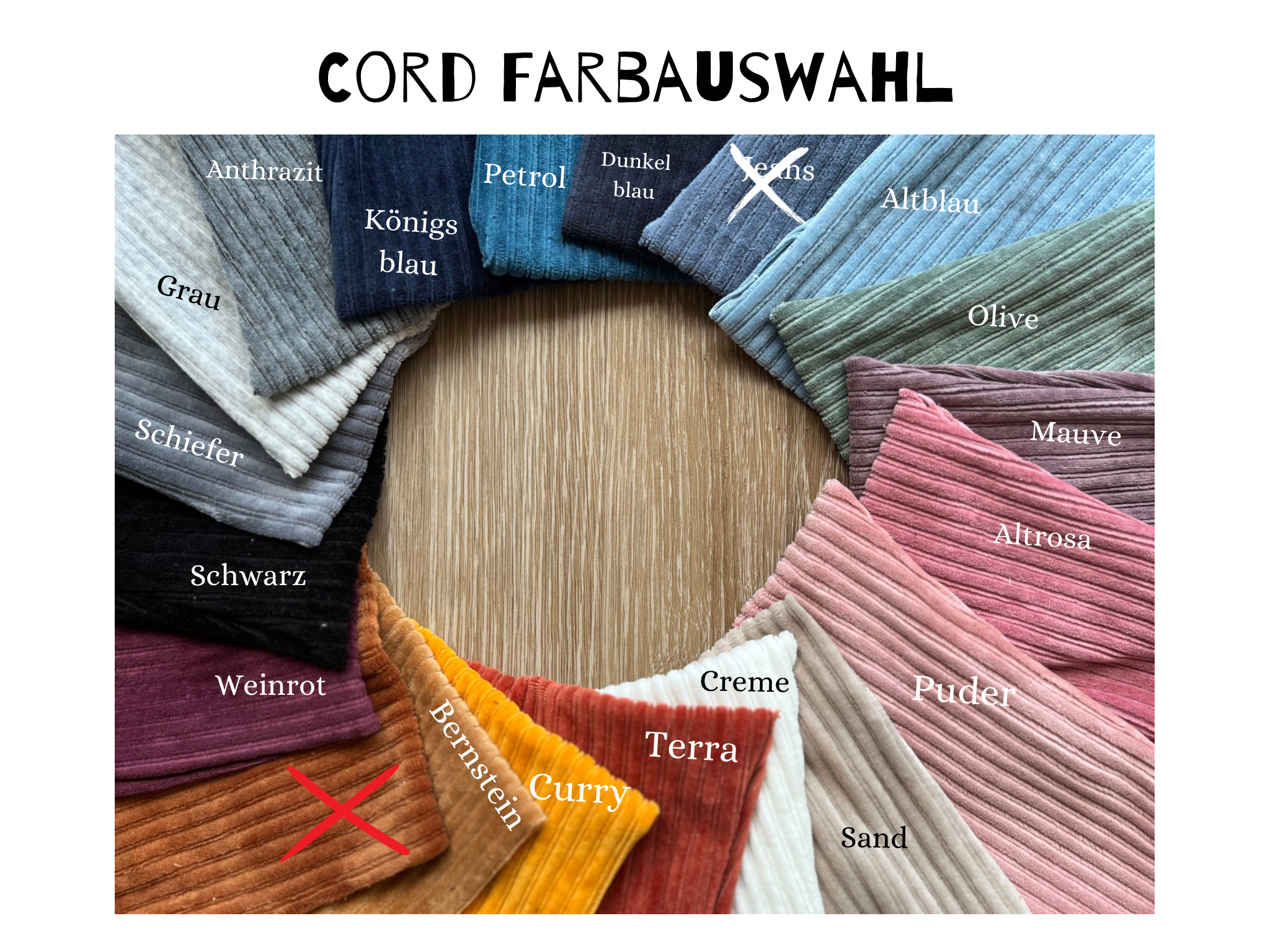 Cord Haarreifen - gerade