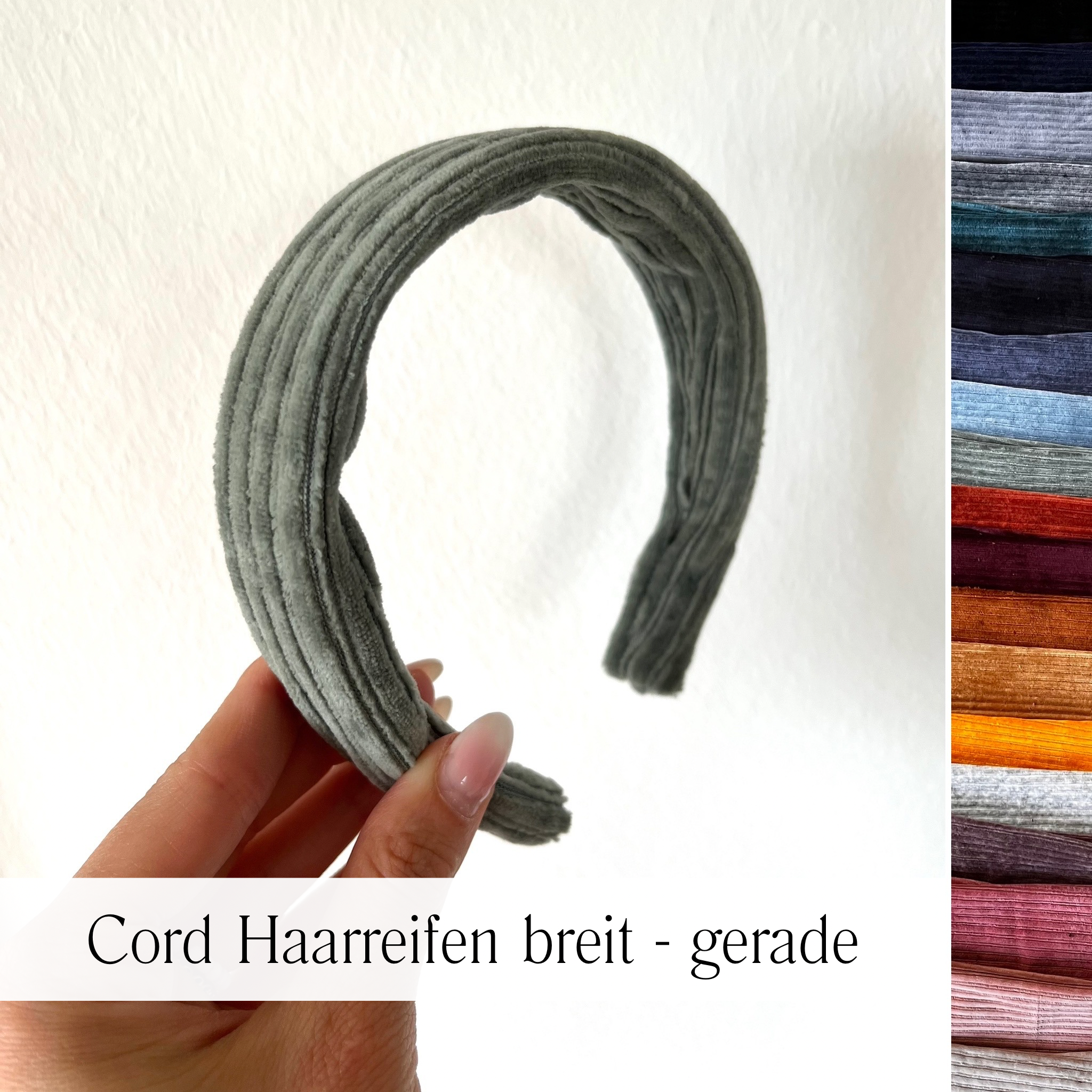 Cord Haarreifen - gerade
